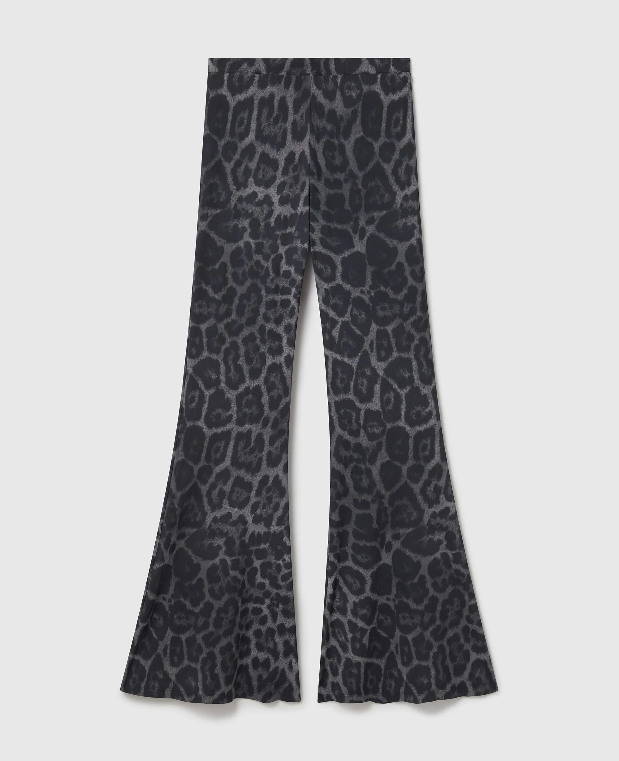 Leopard-Print Mid-Rise Flared Trousers