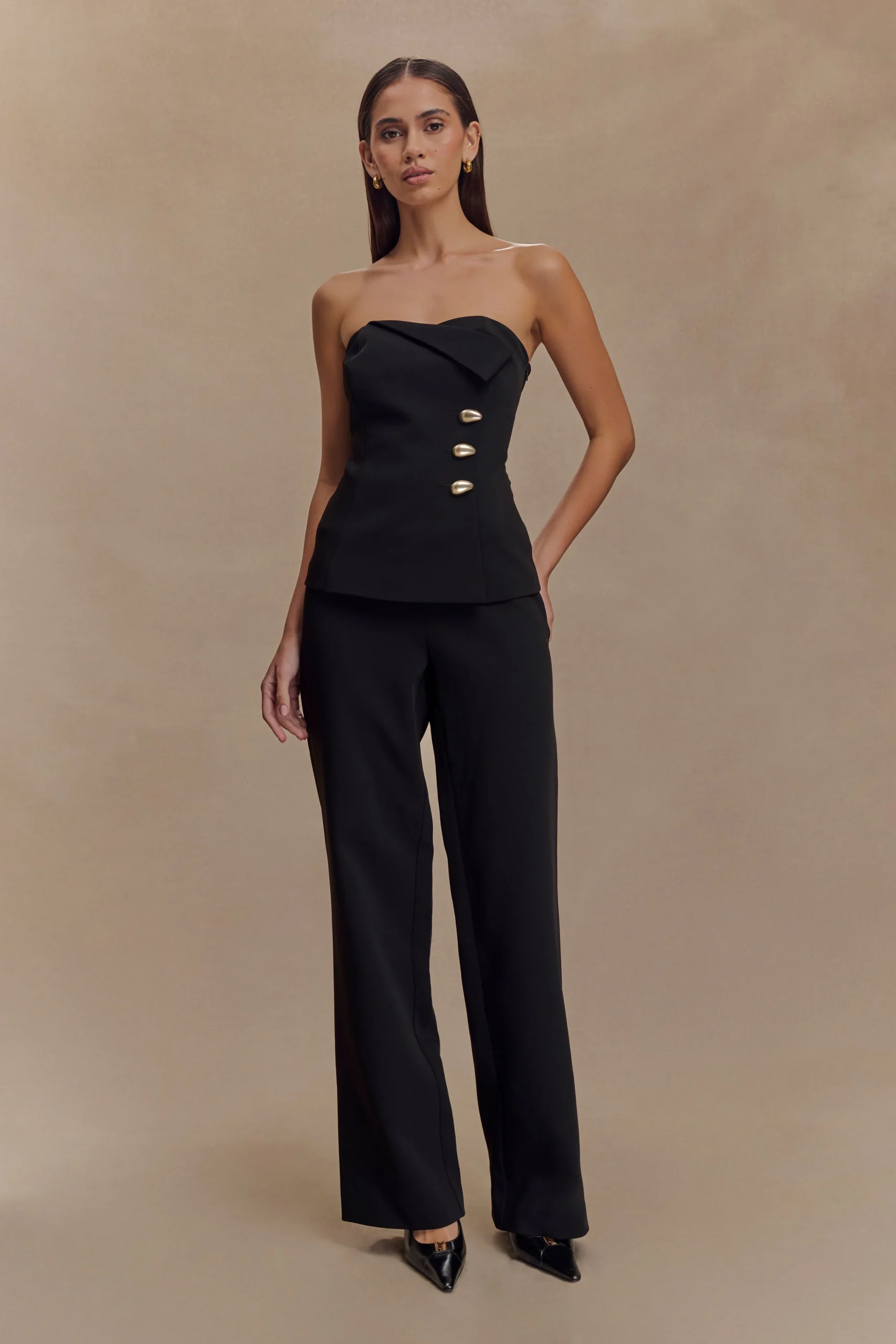 LindieFINAL SALEStraight Leg Suiting Pants - Black