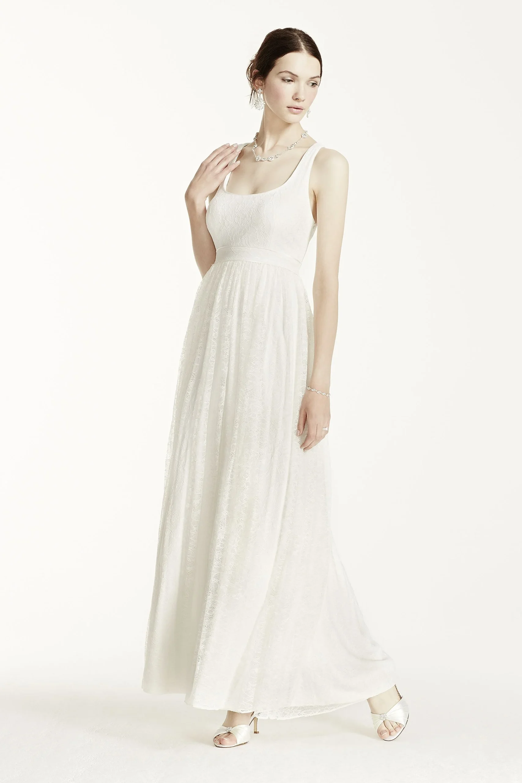 A-Line Allover Lace Racer Back Dress