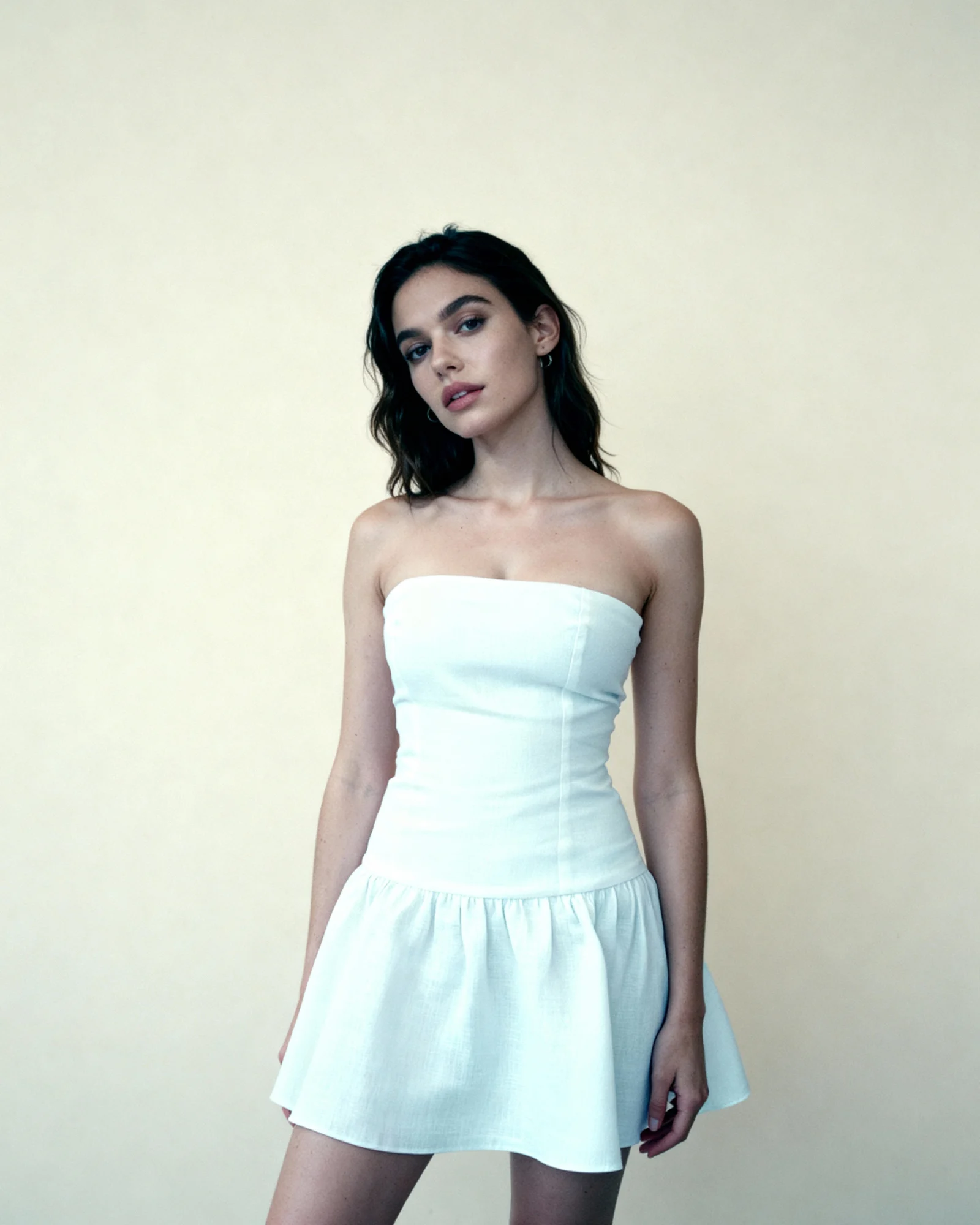 Linen Drop Waist Mini Dress | Sotto Brand - Australian Made Fashion