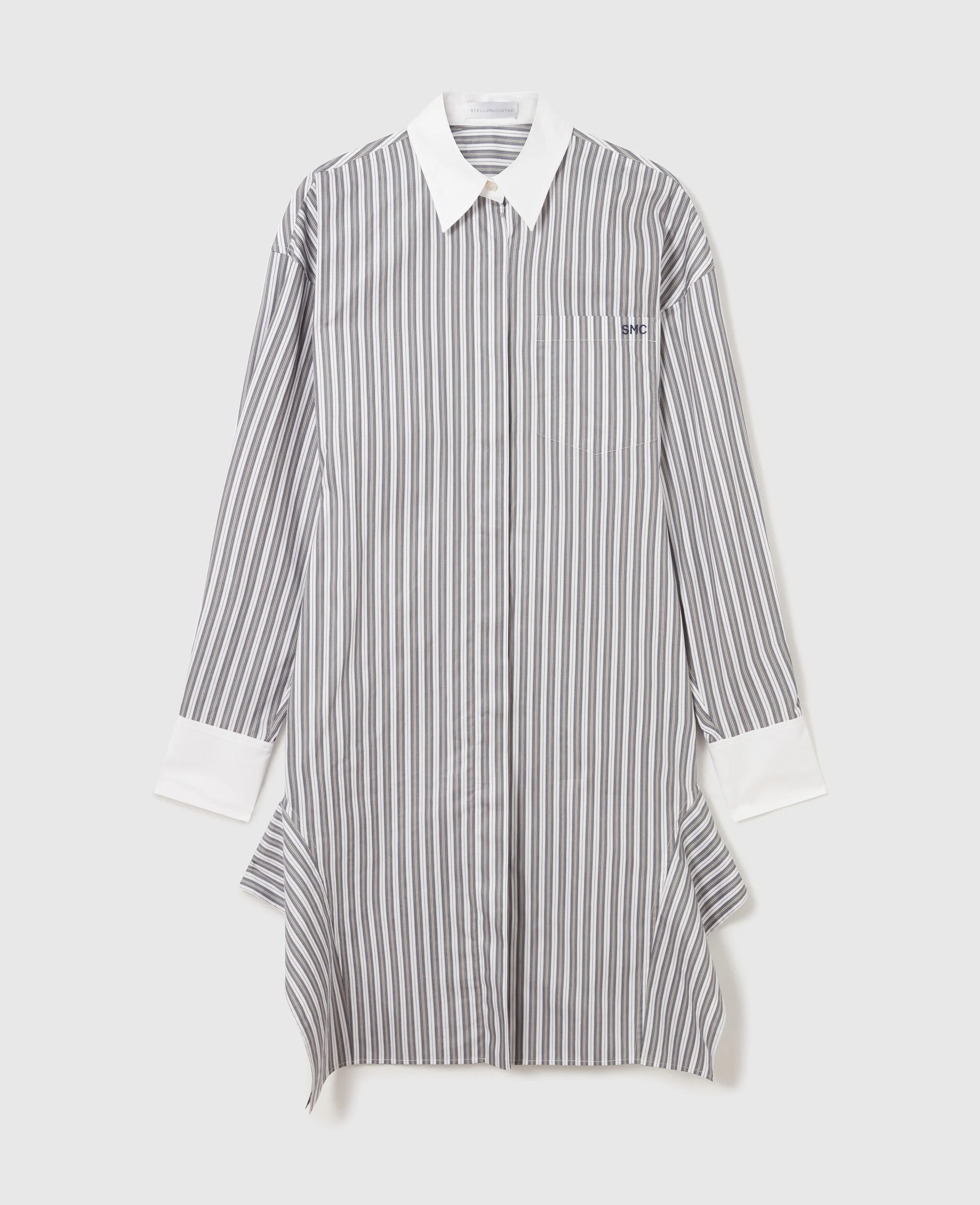 Long-Sleeve Pinstripe Shirt Dress