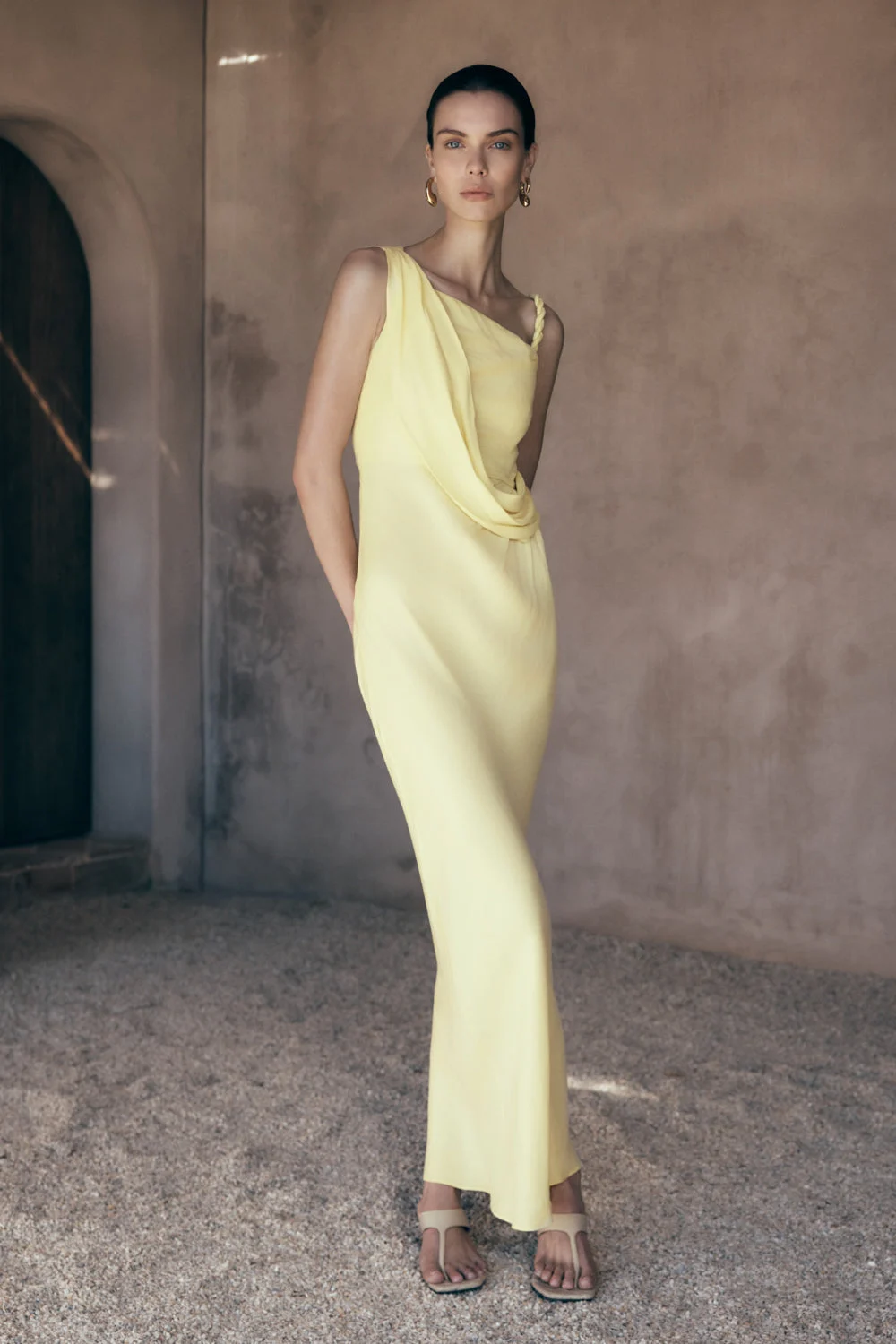 LorieanneFINAL SALEDraped Maxi Dress - Lemon