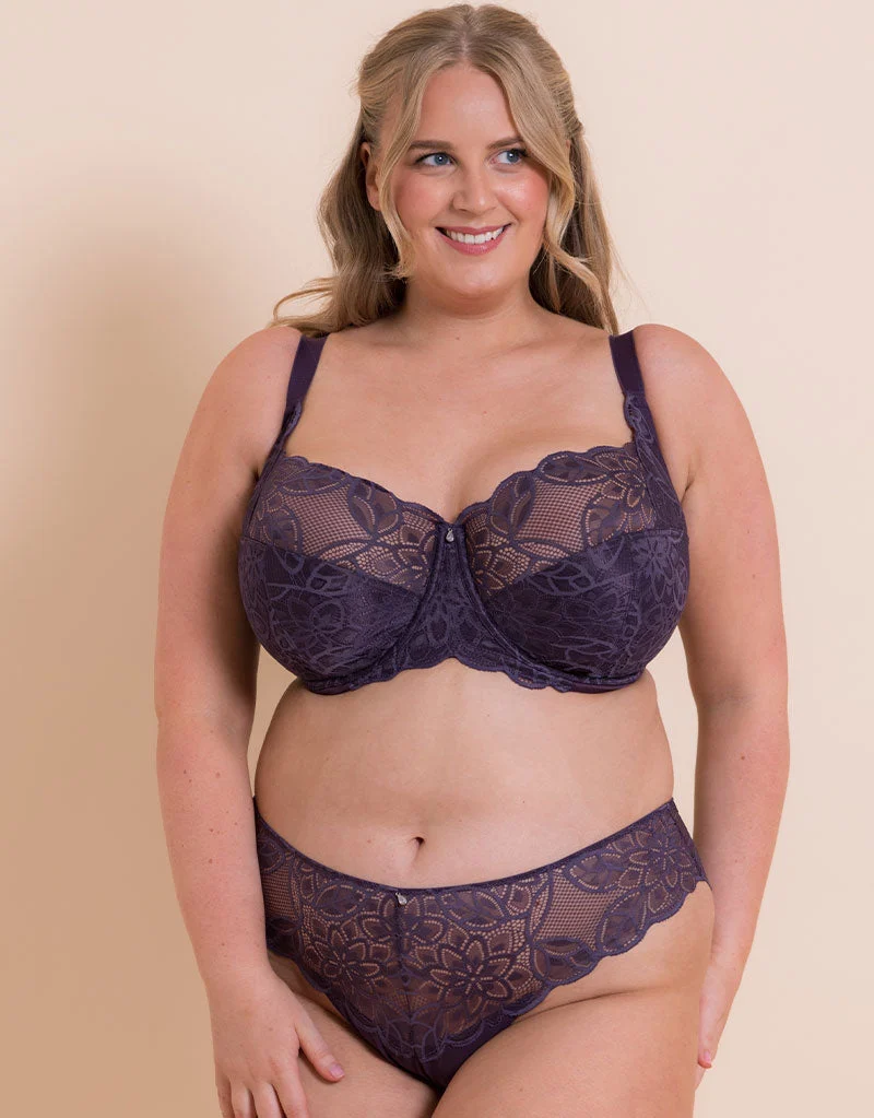 Lovelace Full Cup Side Support Bra Deep Purple