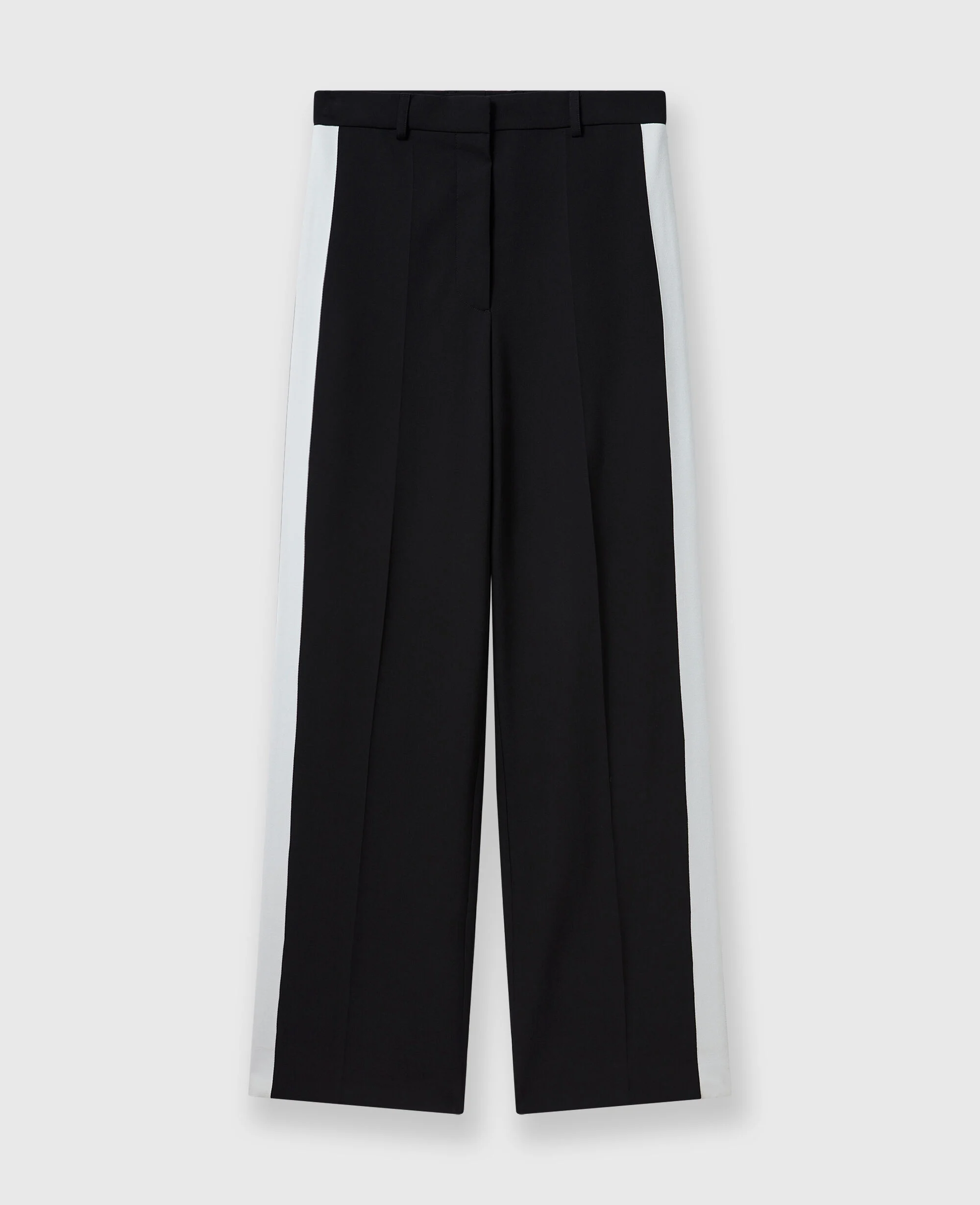 Low-Rise Stripe Straight-Leg Trousers