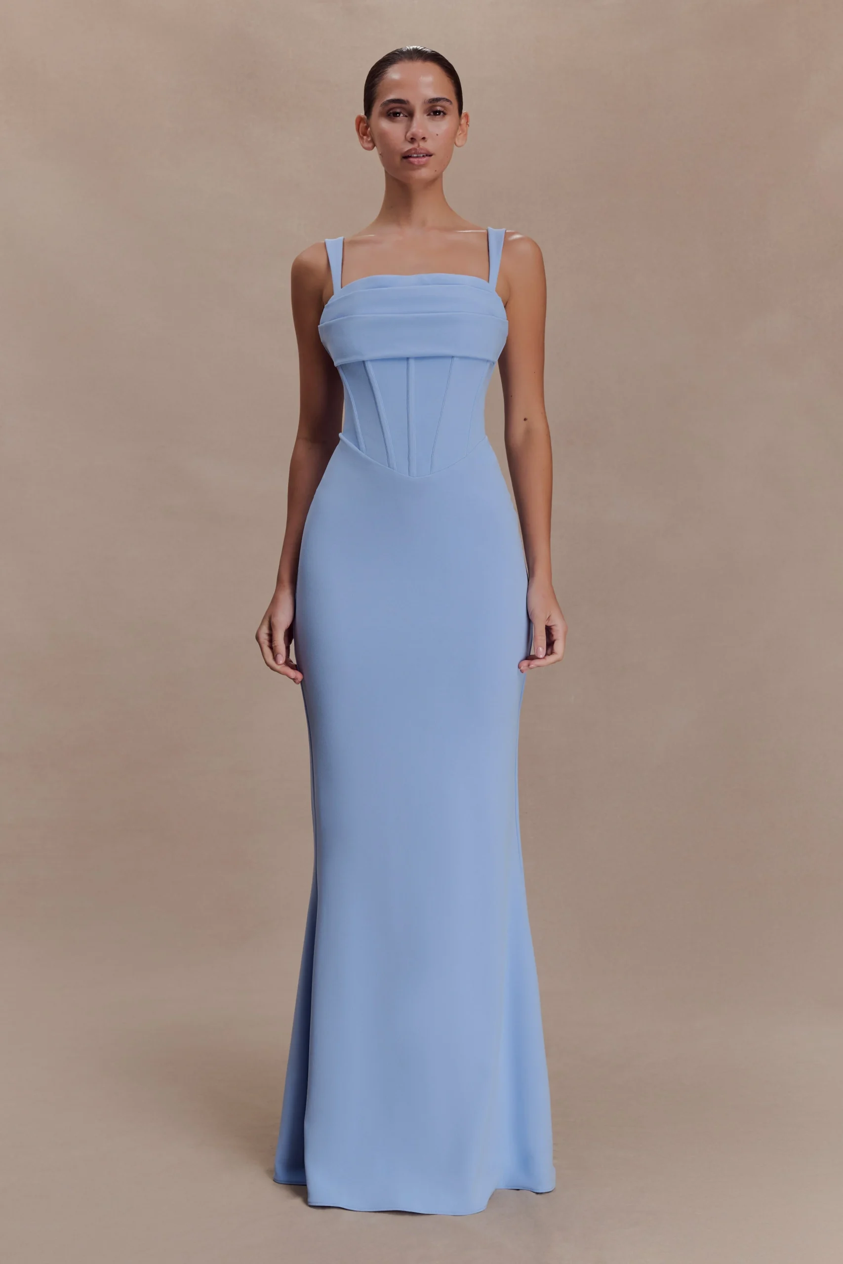 LuellaCrepe Corset Maxi Dress - Cornflower Blue