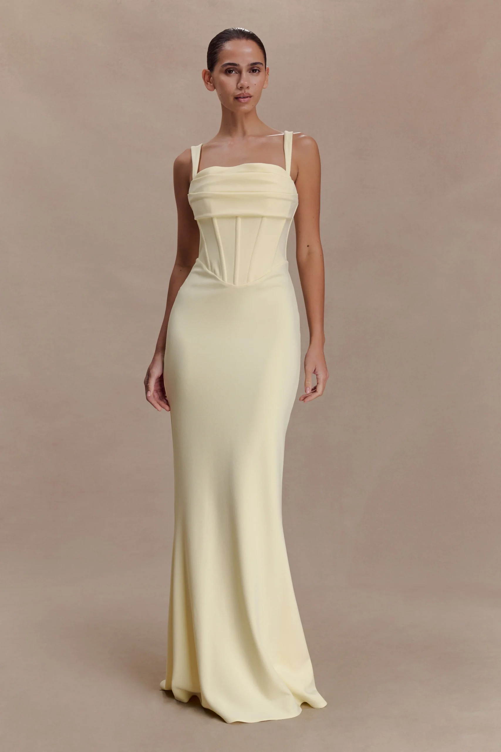LuellaCrepe Corset Maxi Dress - Lemon