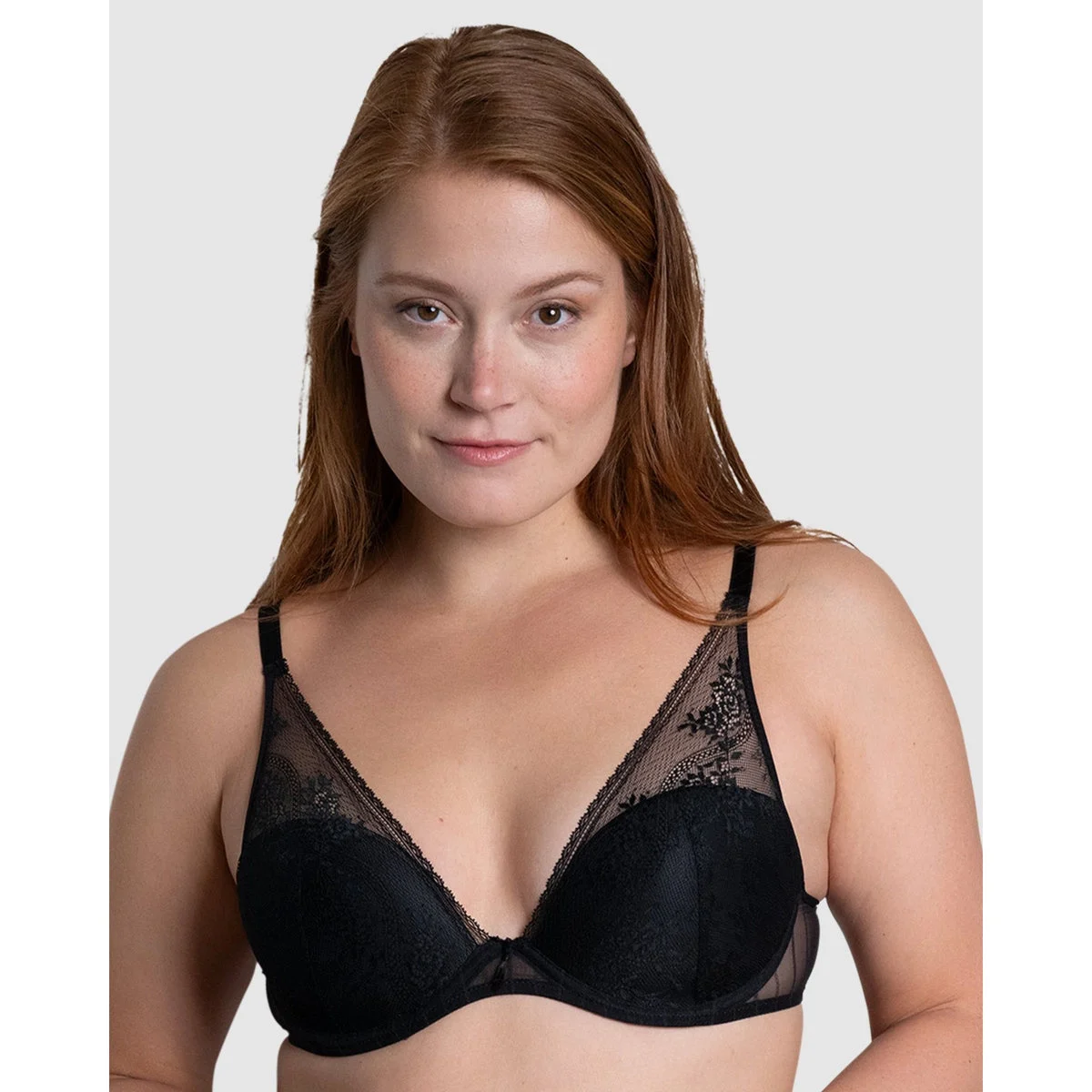 Maddie Wired Padded Plunge Bra With Lace