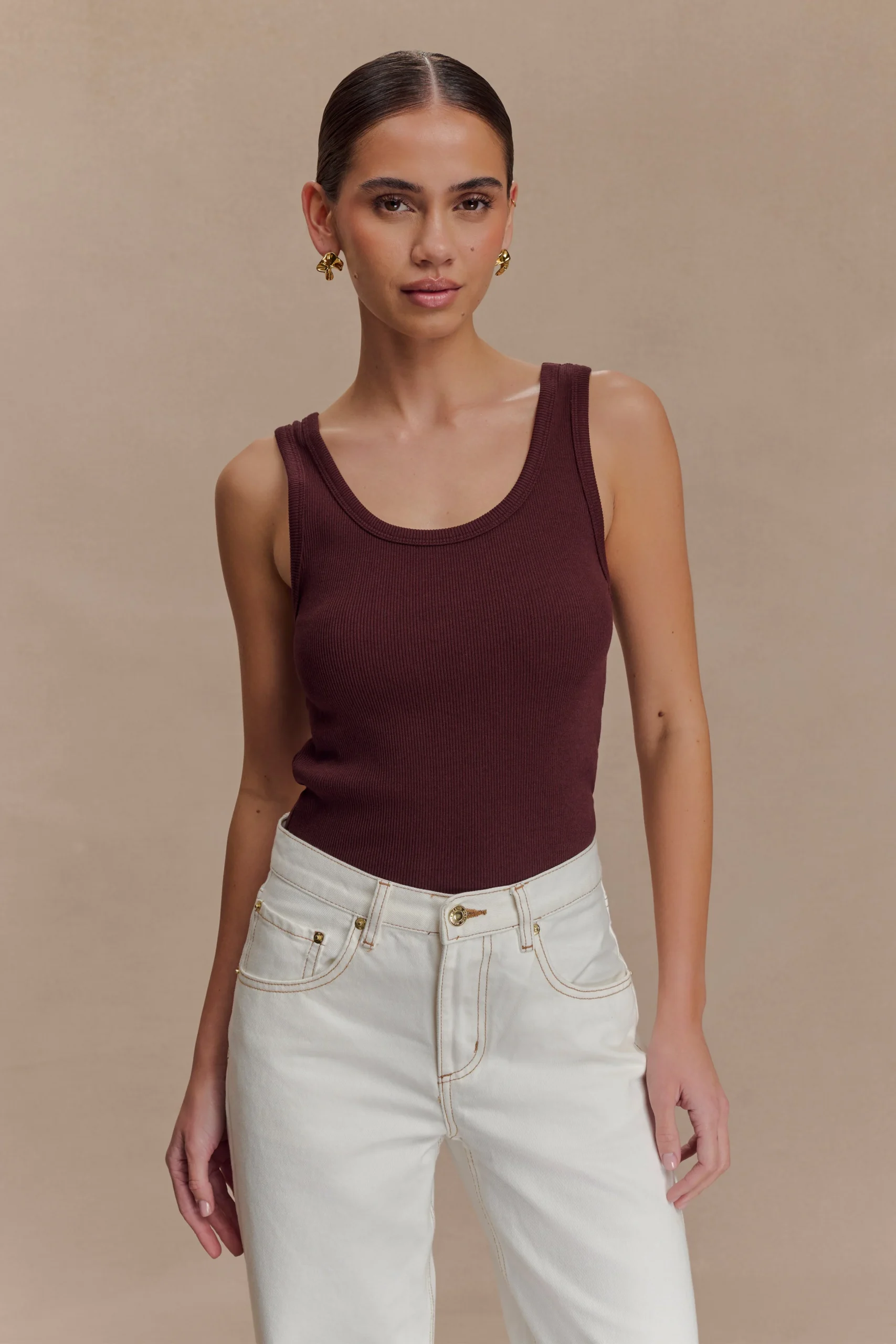MaevaFINAL SALEScoop Tank Top - Chocolate