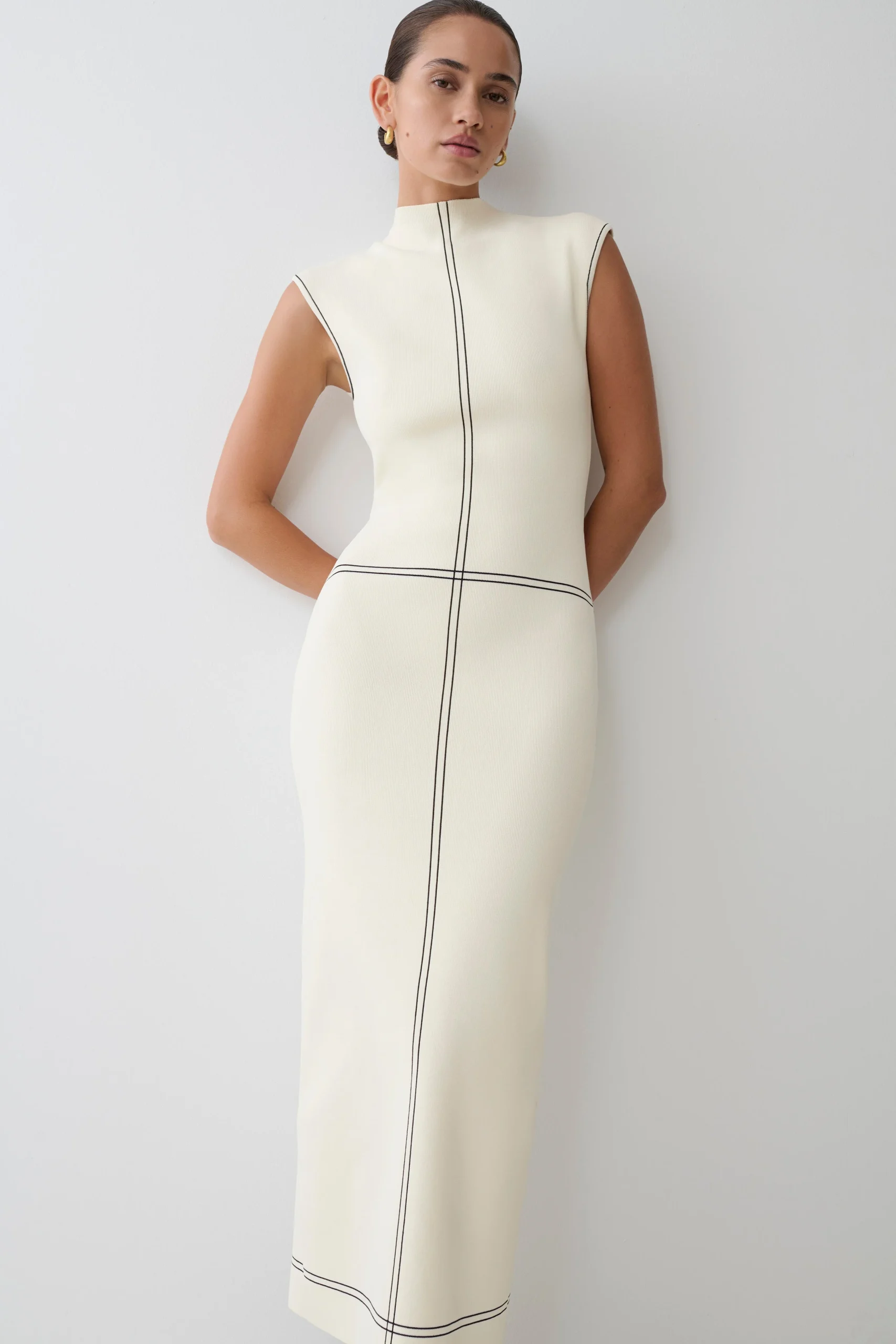 MaloneBandage Knit Midi Dress - Ivory