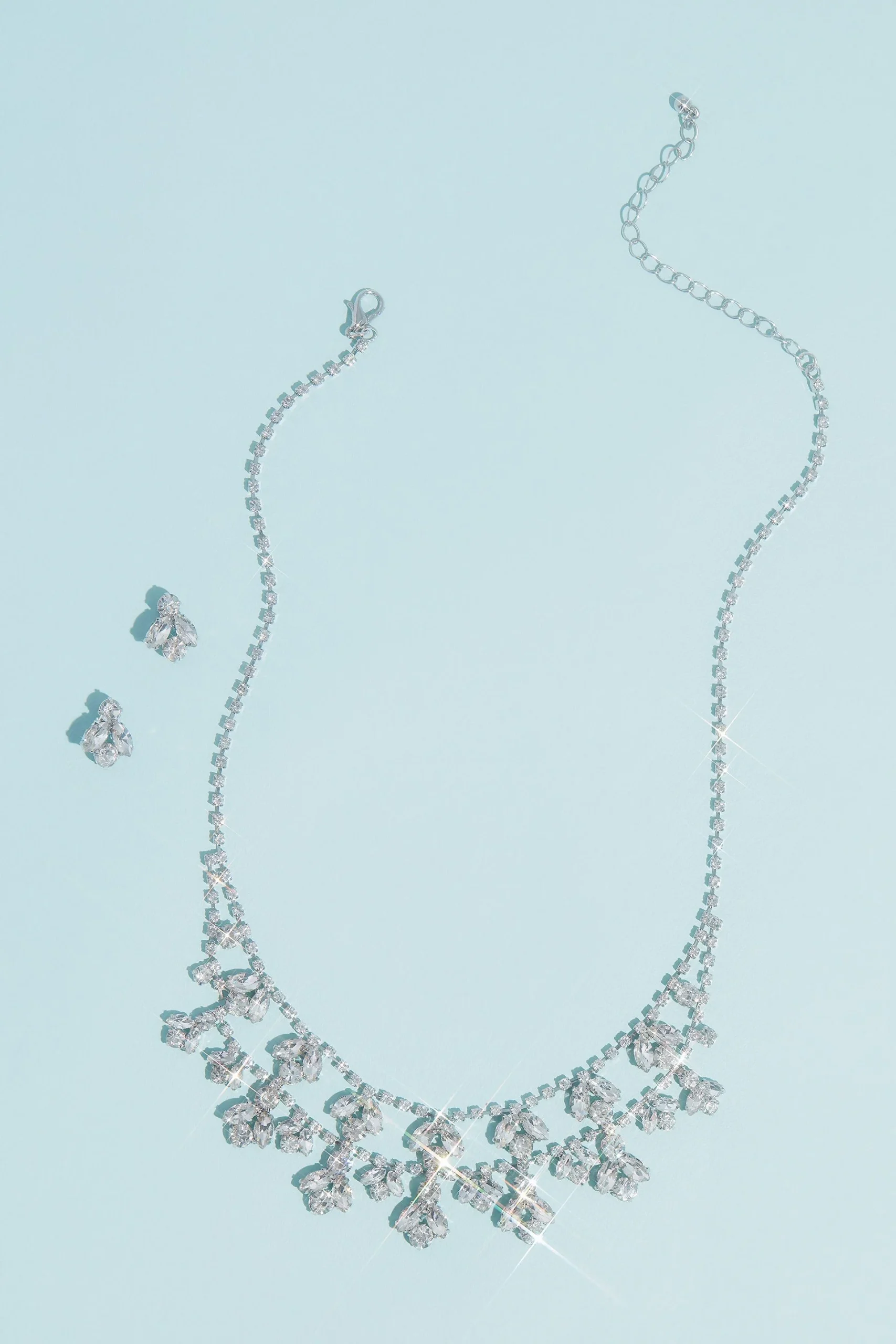 Marquise Crystal Leaf Necklace and Earrings Set