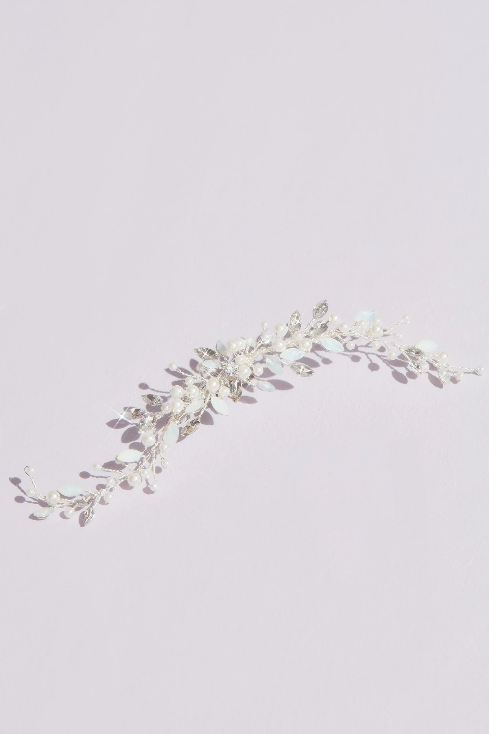 Marquise Crystal and Pearl Bud Spray Clip