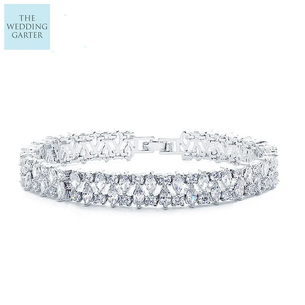 Marquise CZ Diamond Luxury Wedding Bracelet