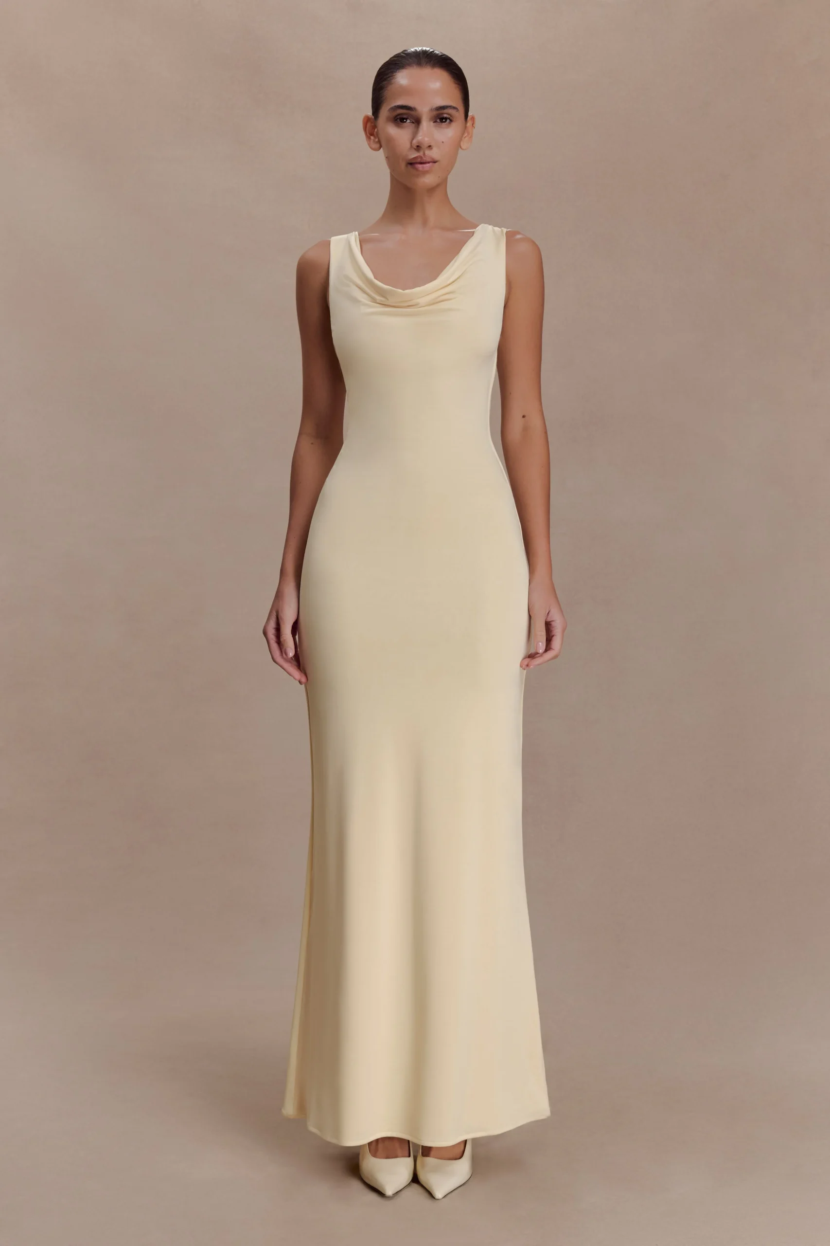 MartaSlinky Cowl Maxi Dress - Lemon