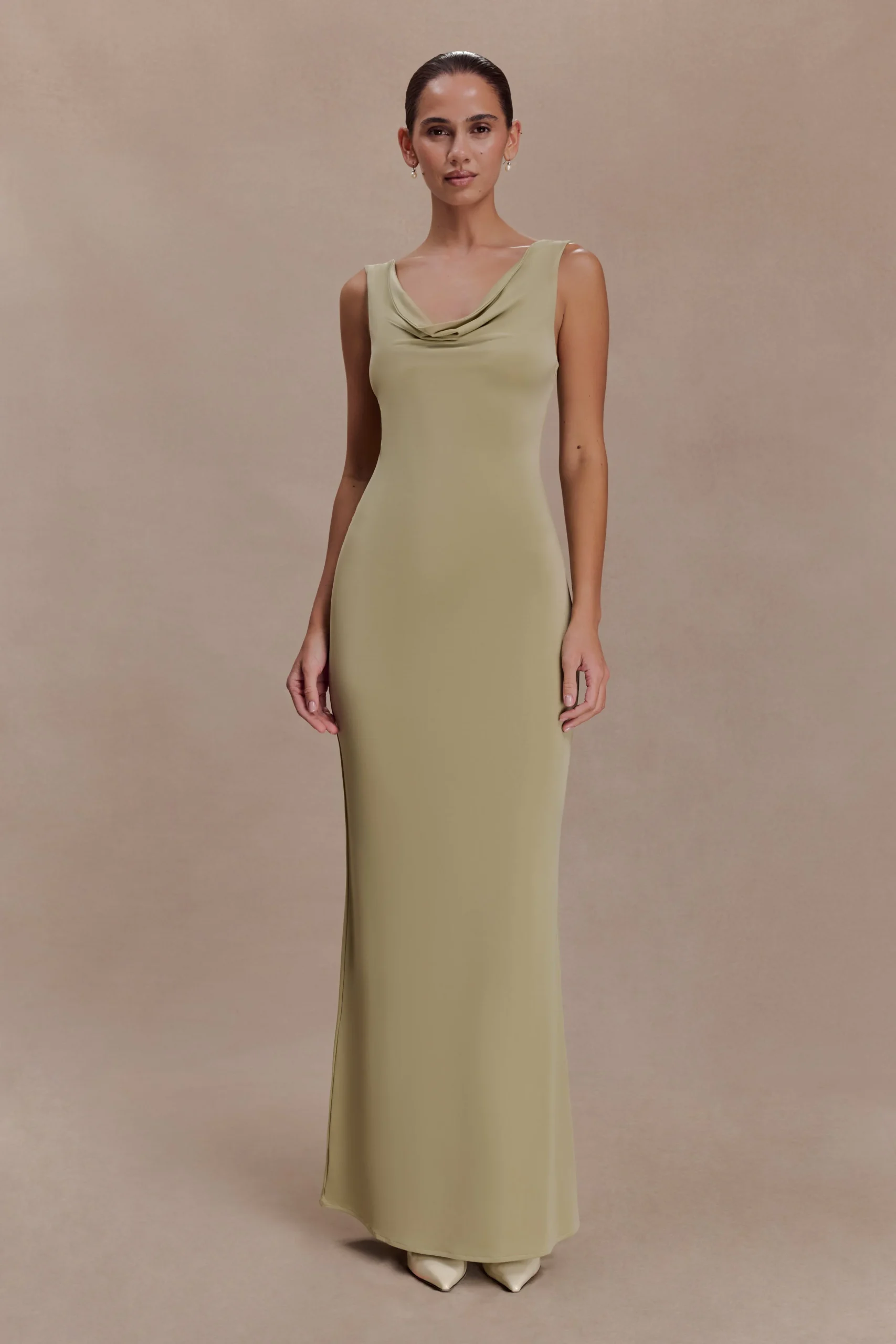 MartaSlinky Cowl Maxi Dress - Sage