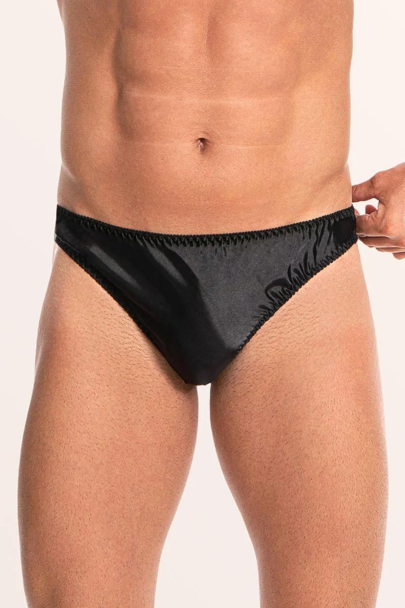 Men's Silky Satin Slip Briefs
