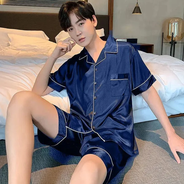 Mens Satin Pajama Shorts