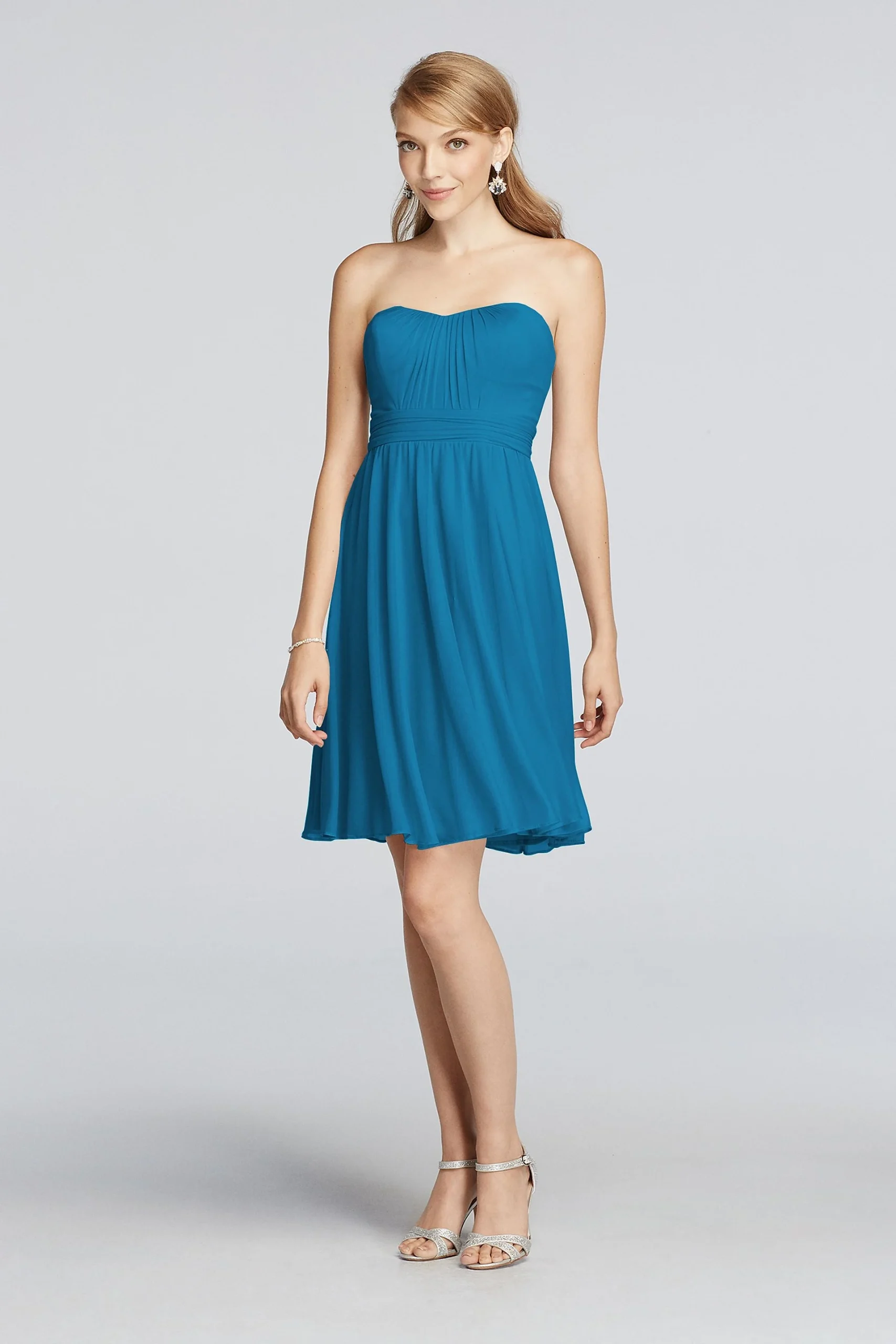 Mesh Above the Knee Strapless Dress