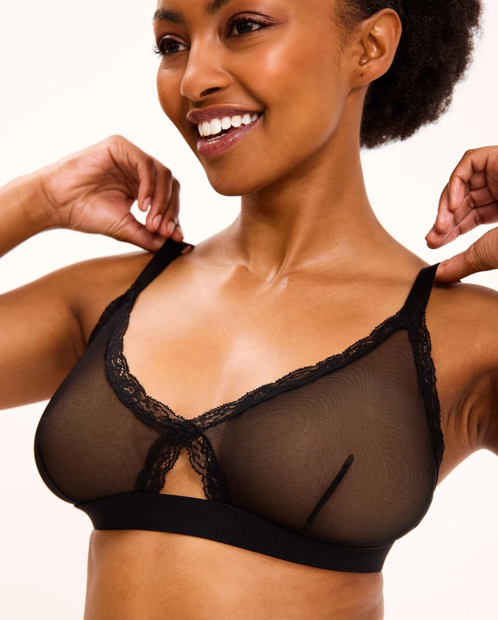 Mesh Lace Cut-Out Triangle+ Bralette