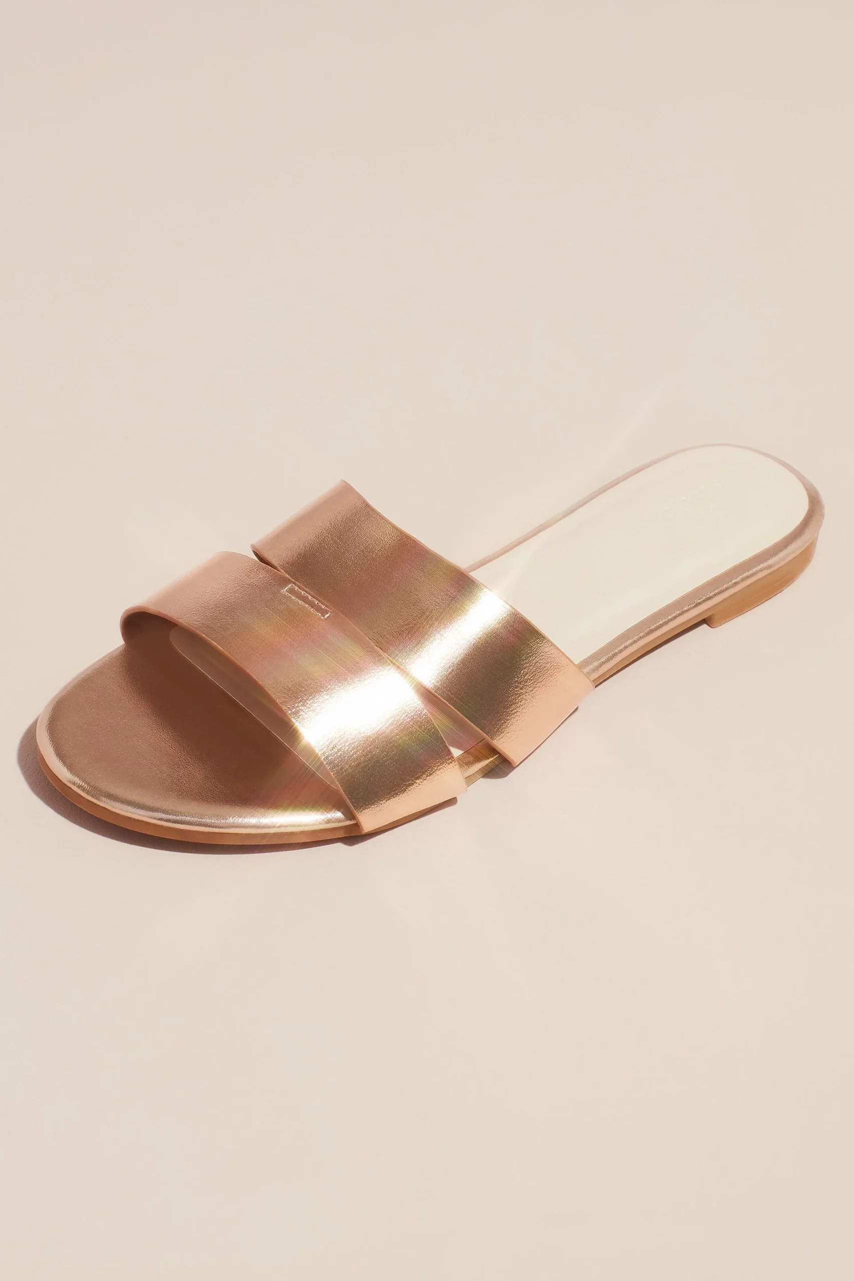 Metallic Double Strap Slide Girls Sandals