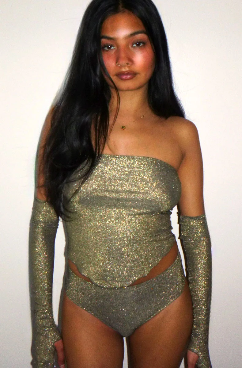 Metallic Jersey Diamond Tube Top