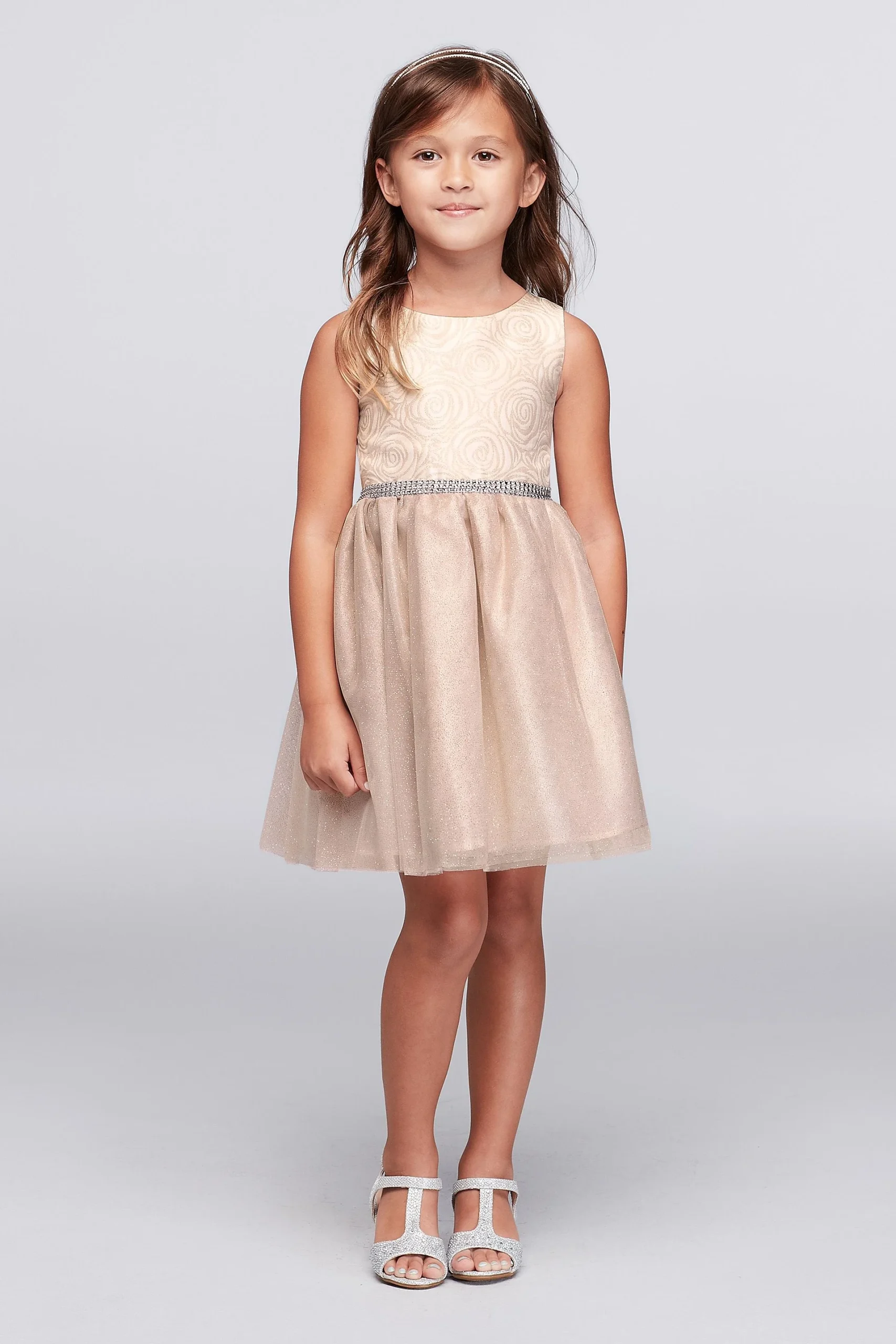 Metallic Rose and Tulle Party Dress