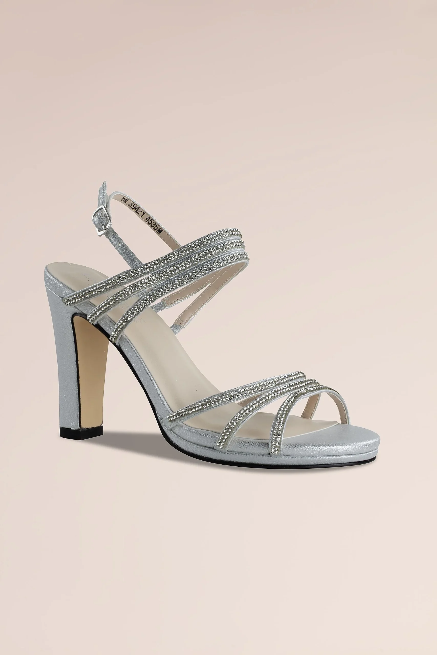 Metallic Sandals with Triple Skinny Crystal Straps