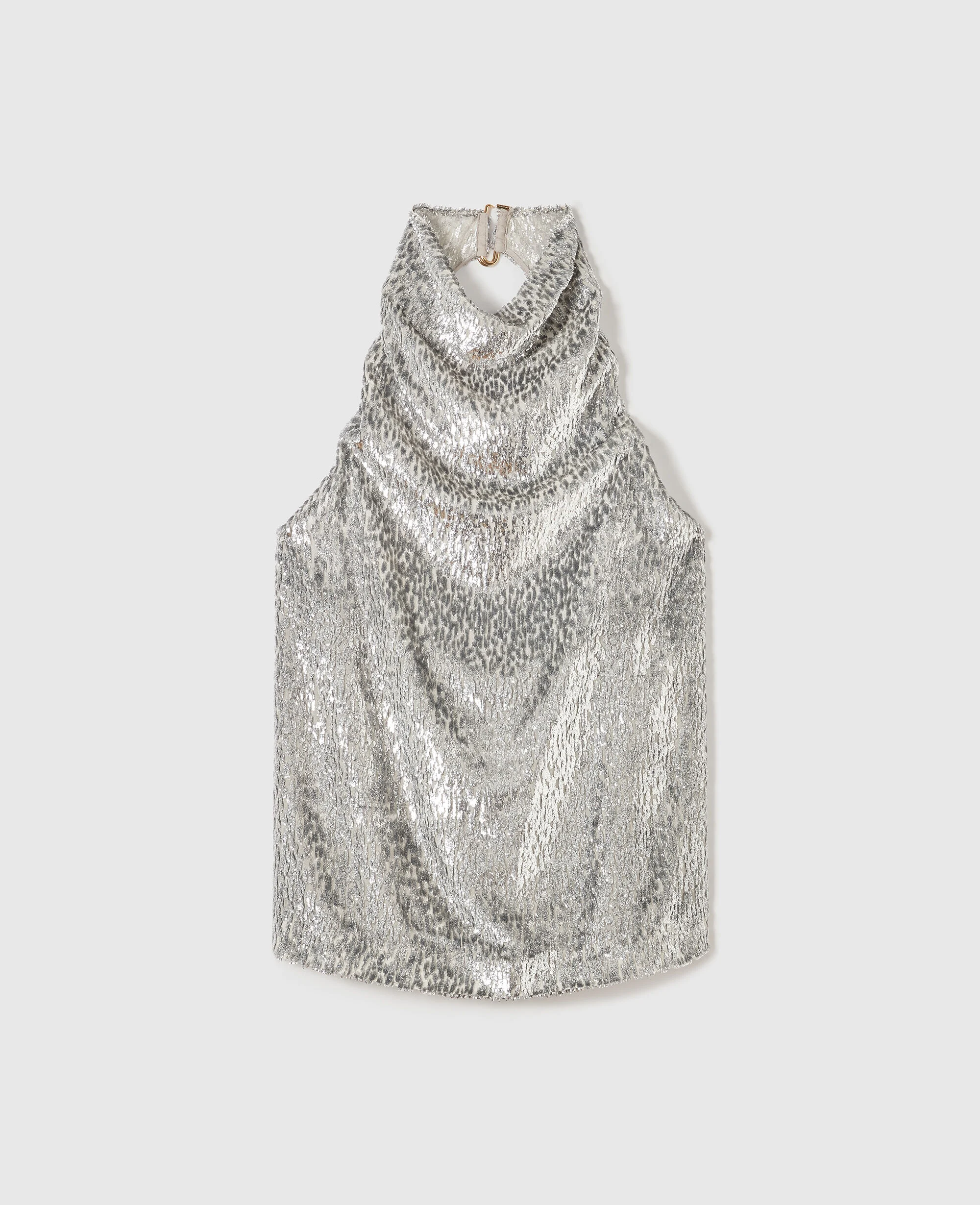 Metallic Velvet Halterneck Top