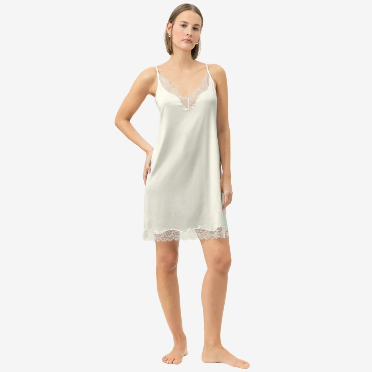 Mey Pure Shine Lace Nightie in Champagne