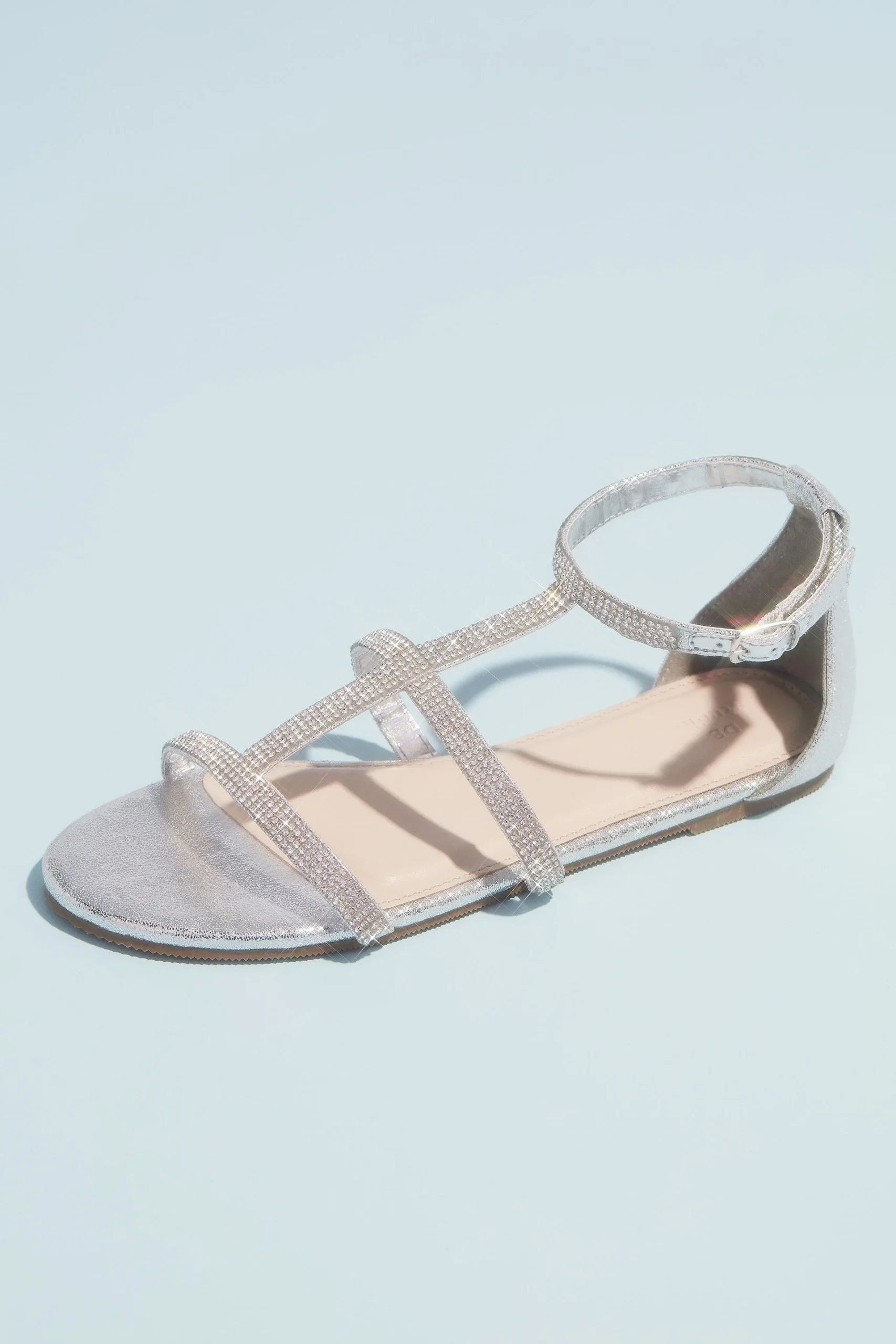 Micro Crystal Cage Flat Sandals