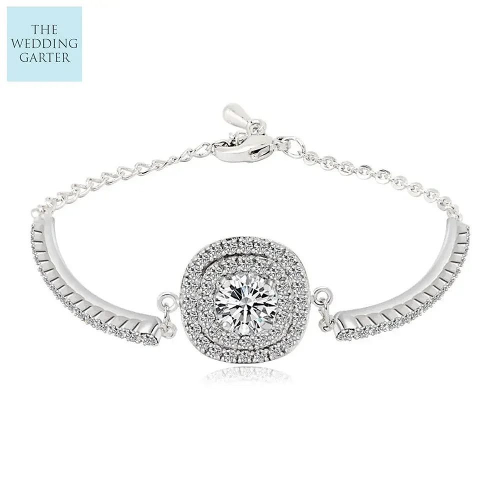 Micro Parve Cubic Zirconia Bracelet Rose Gold & Platinum Plated