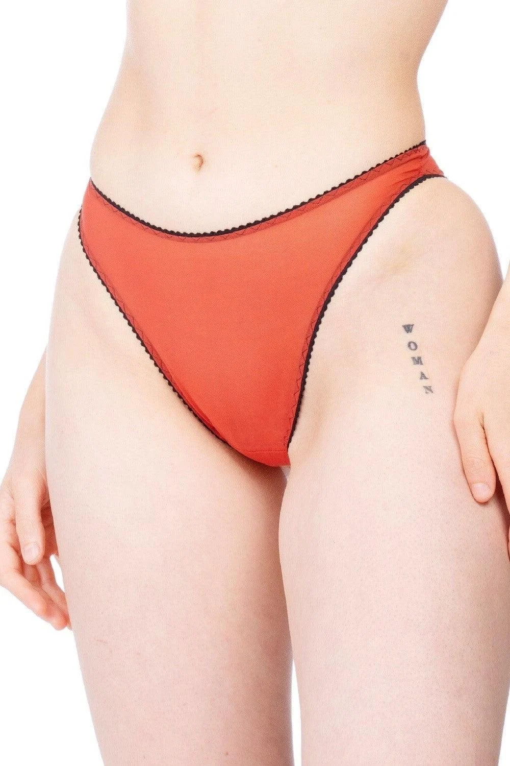 MIDNIGHT mesh high leg brief