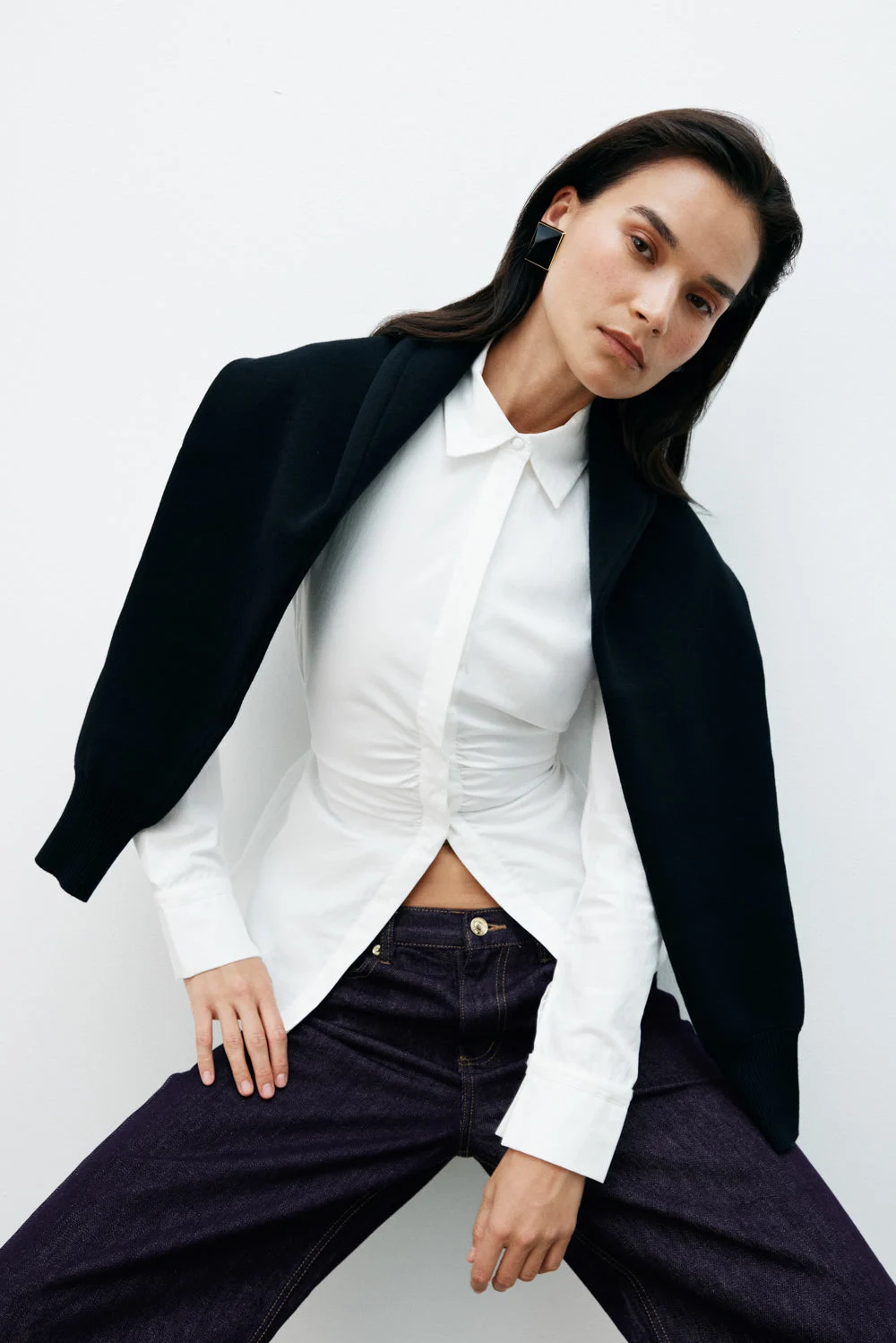 MillieTie Back Cotton Shirt - White