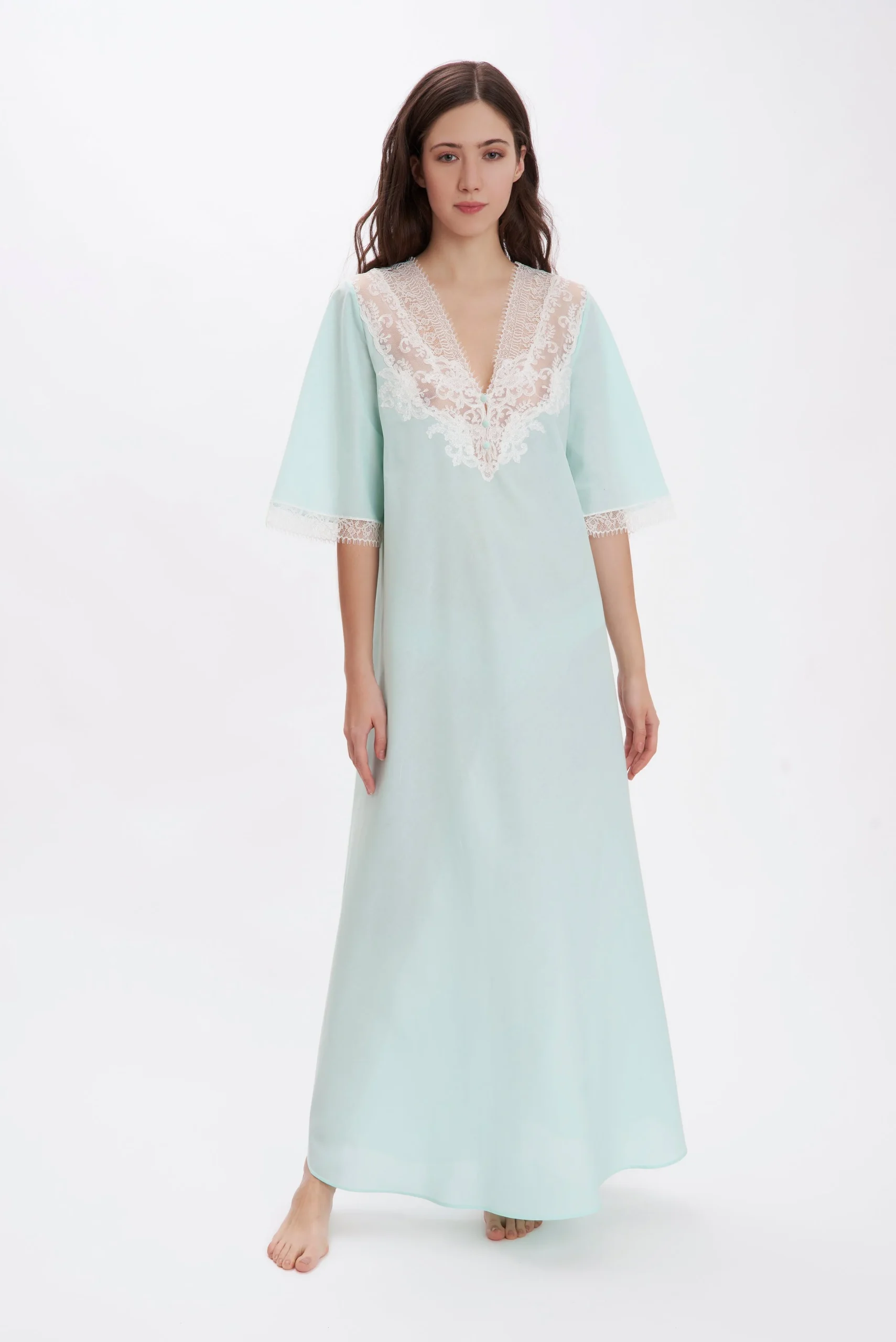 Mink Blue - Mussola Cotton Nightgown