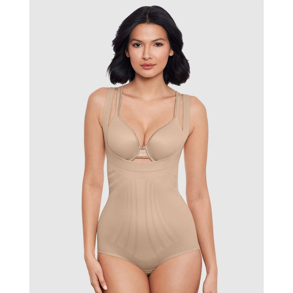 Modern Miracle Lycra FitSense™ Cupless Body Shaper-Warm Beige