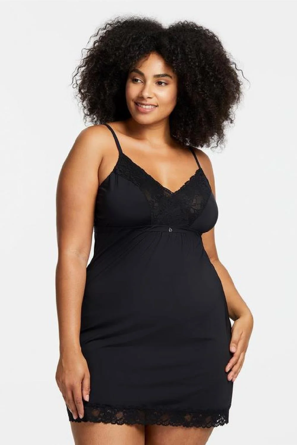 Montelle Bust Support Chemise, Black (9394)