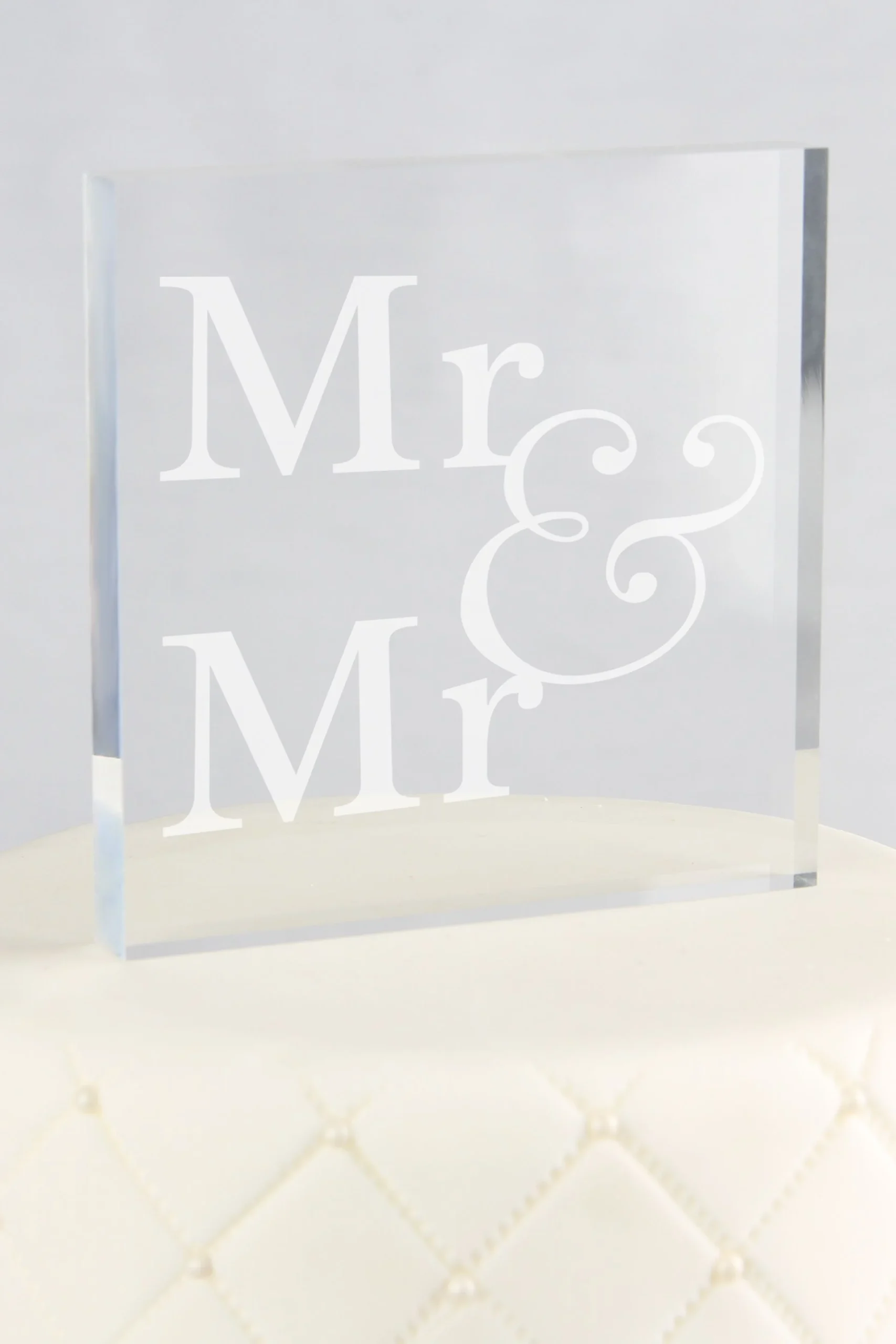 Mr and Mr Square Acrylic Cake Topper