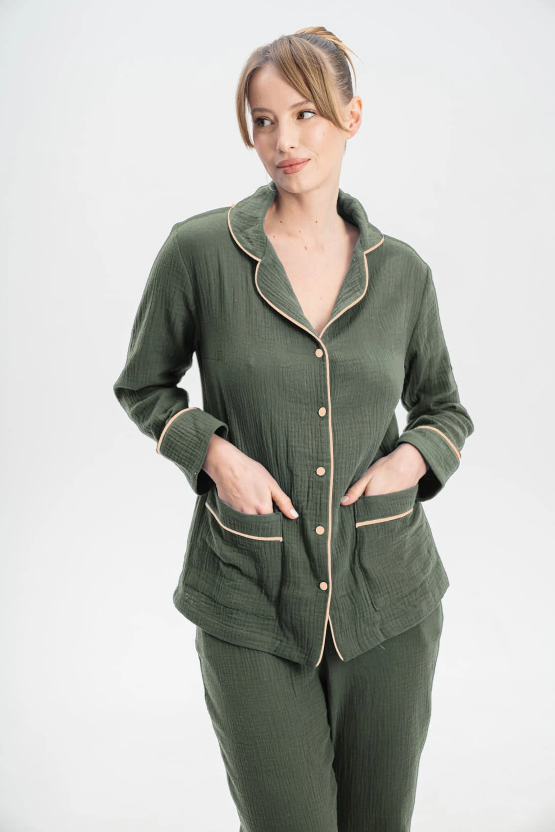 Muslin Pyjamas in Green