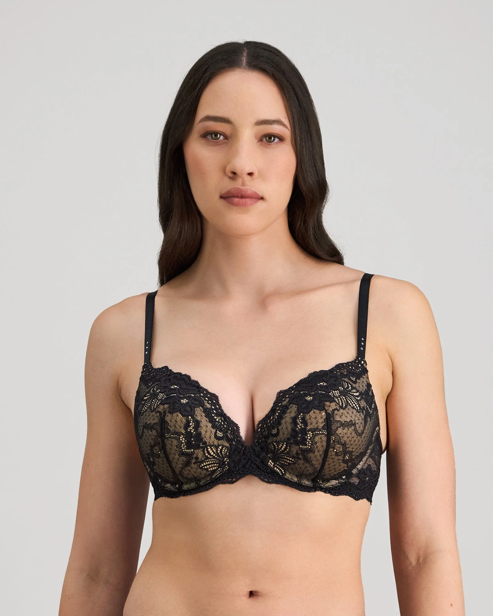 My Fit Lace Push Up Plunge Bra