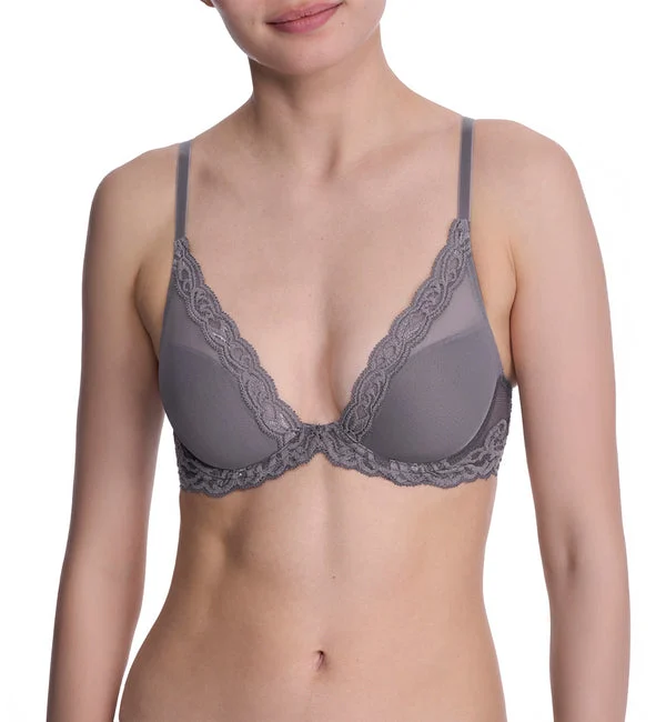 Natori Feathers Contour Plunge Underwire Bra (730023) - Nickel