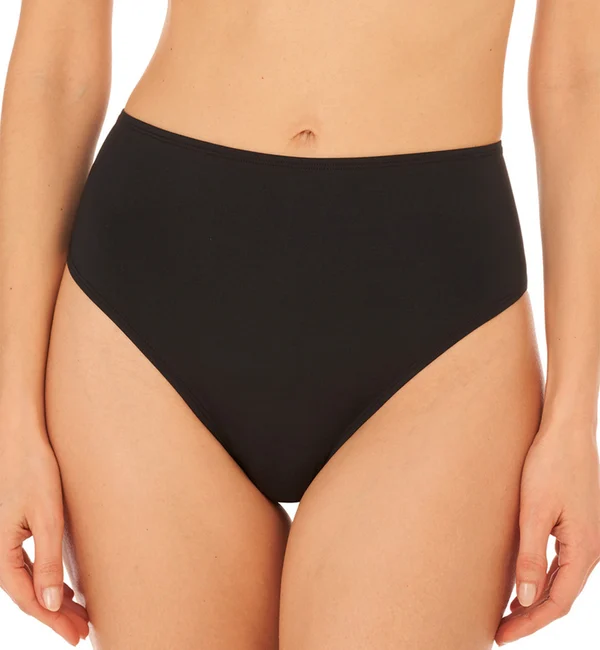 Natori Liquid High Rise Thong (771325) - Black
