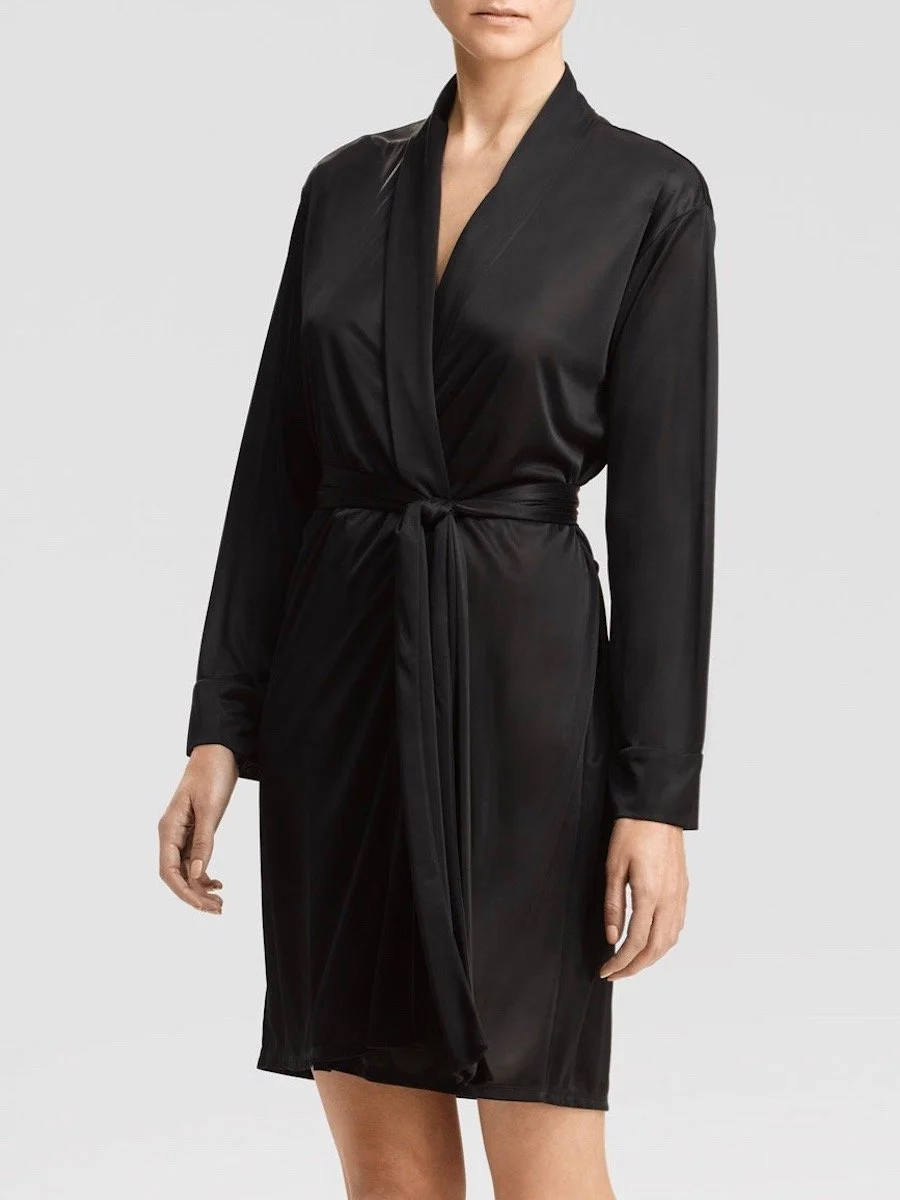 Natori Negligee Basic Black Kimono Robe
