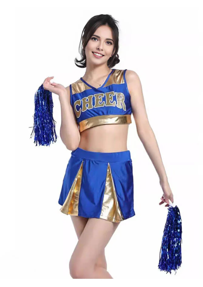 Naughty Cheer Metallic Skirt Set
