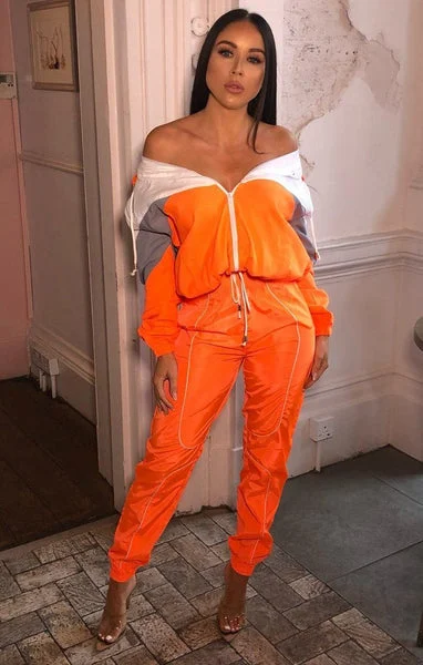 Neon Orange Windbreaker Jacket - Willa