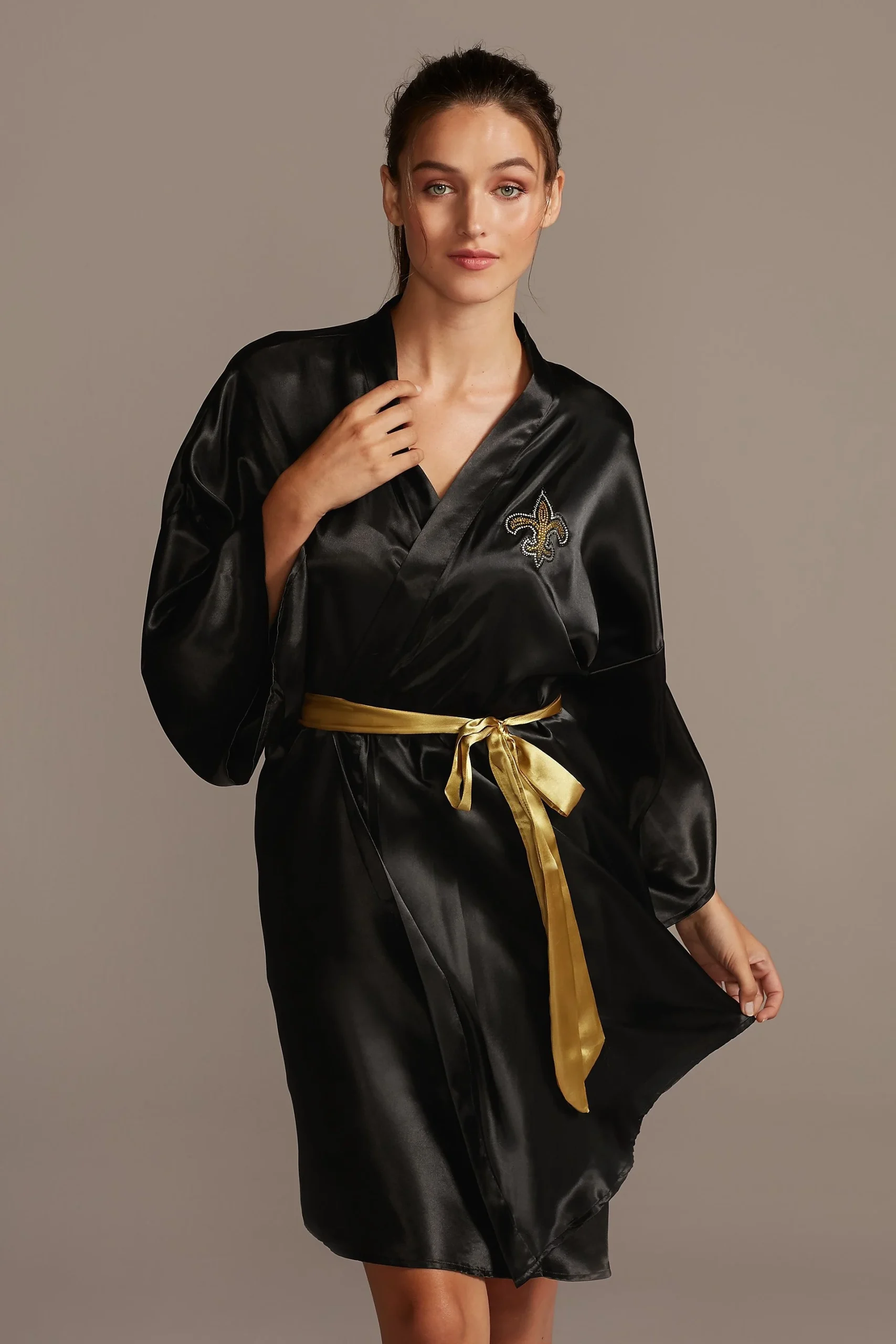 New Orleans Saints Crystal Embellished Satin Robe