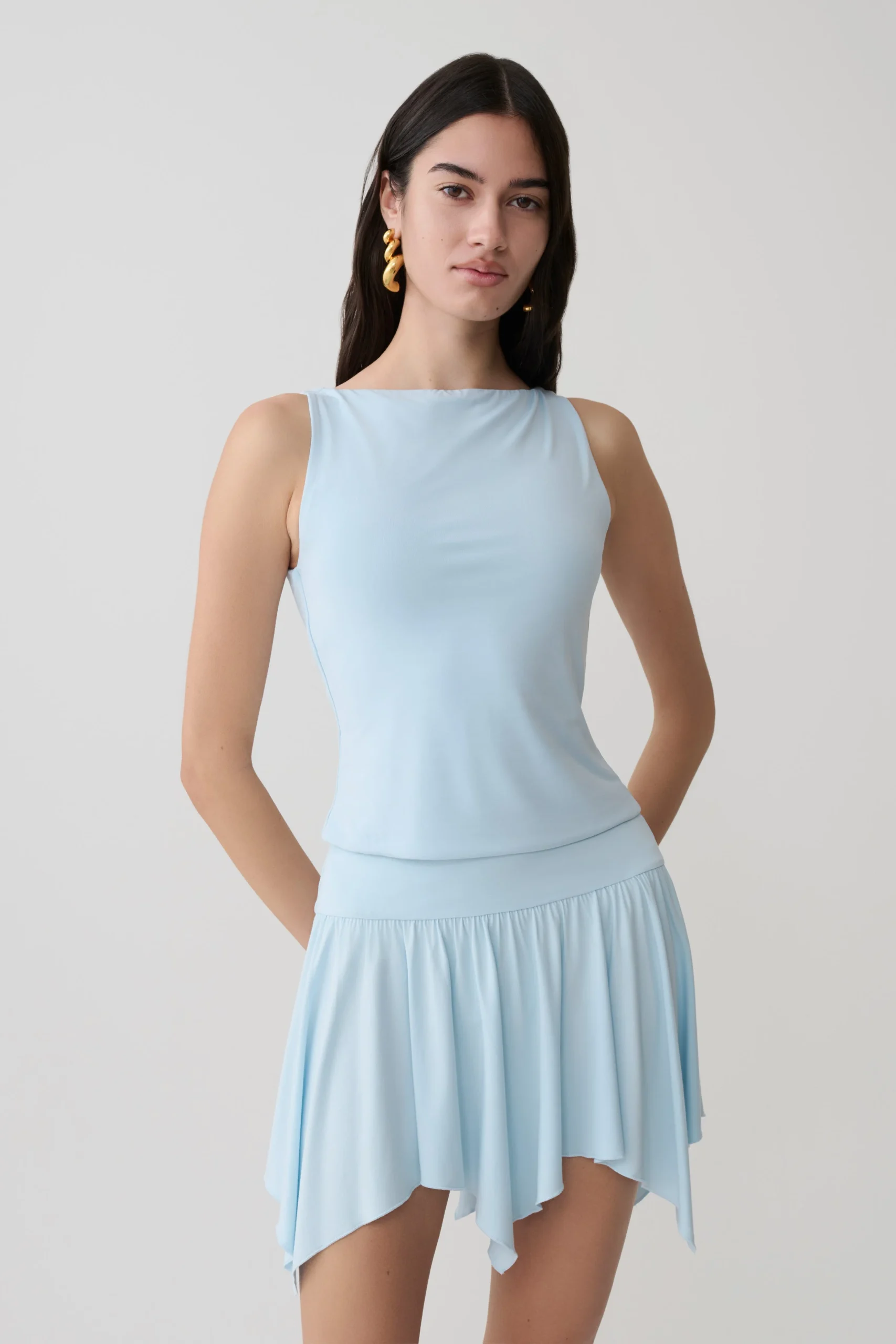 NicoletteSleeveless Tank Top - Pale Blue