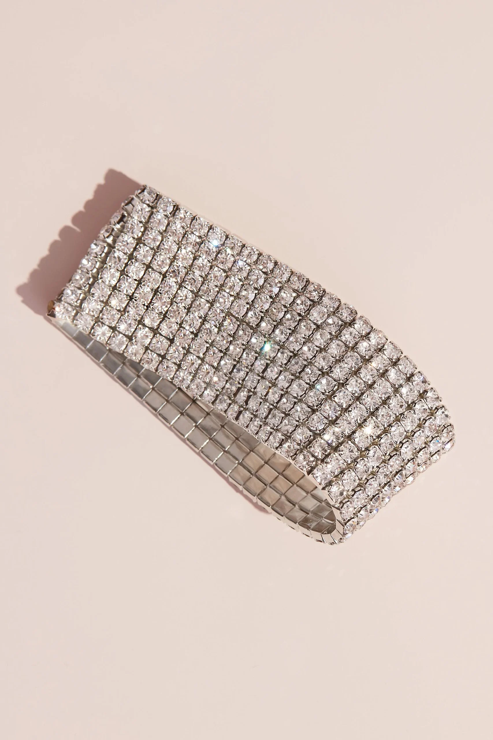 Nine-Row Stretch Rhinestone Bracelet