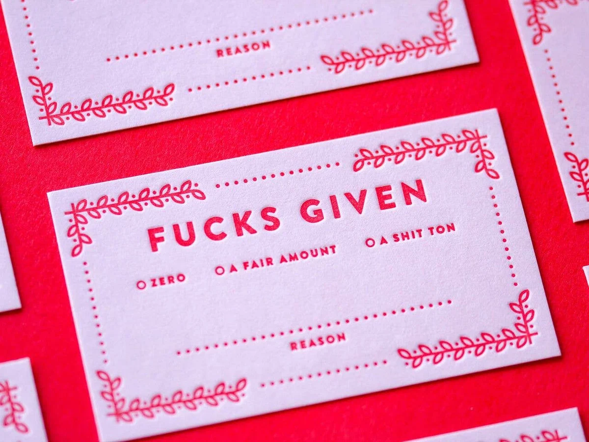 No Fucks Given Cards