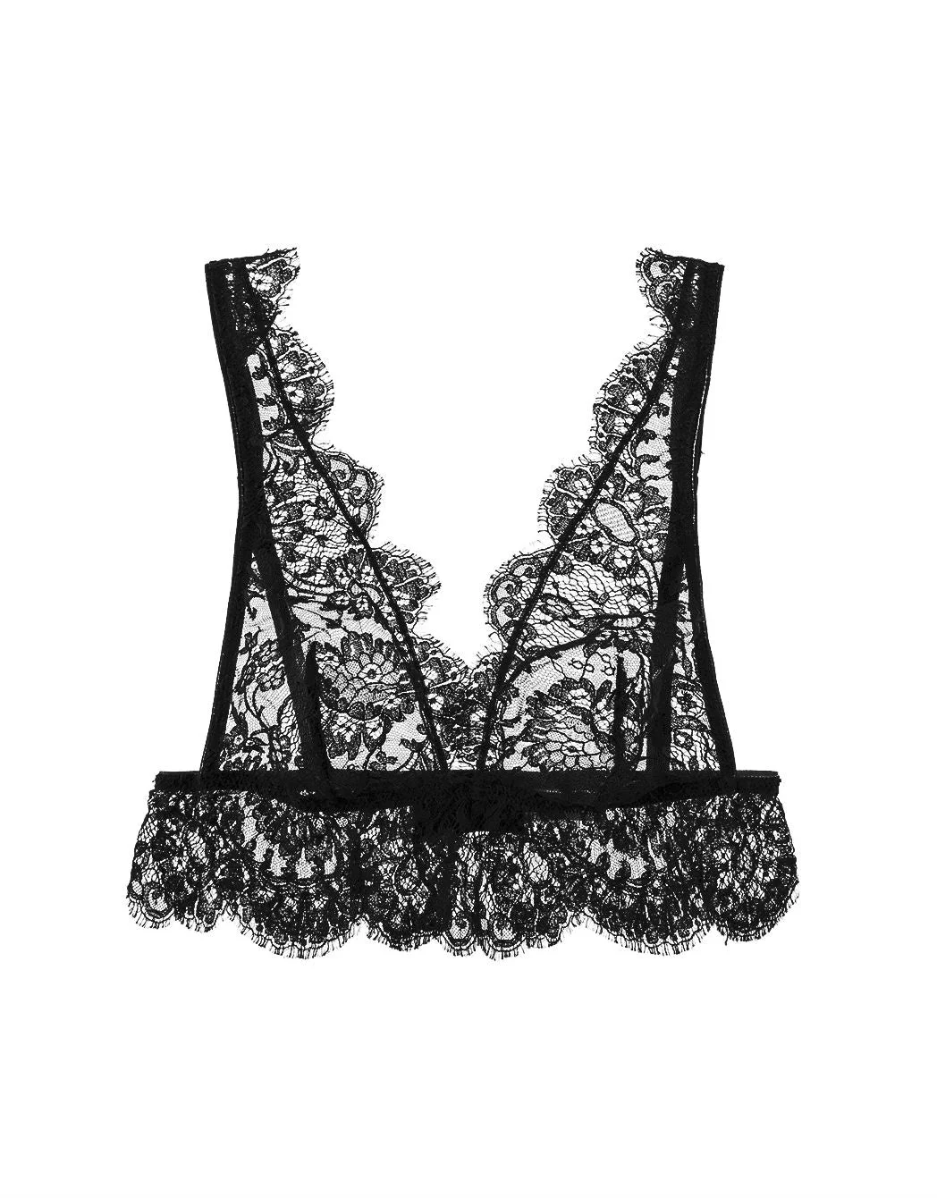 Noir Comme La Robe Black Lace Triangle Bra