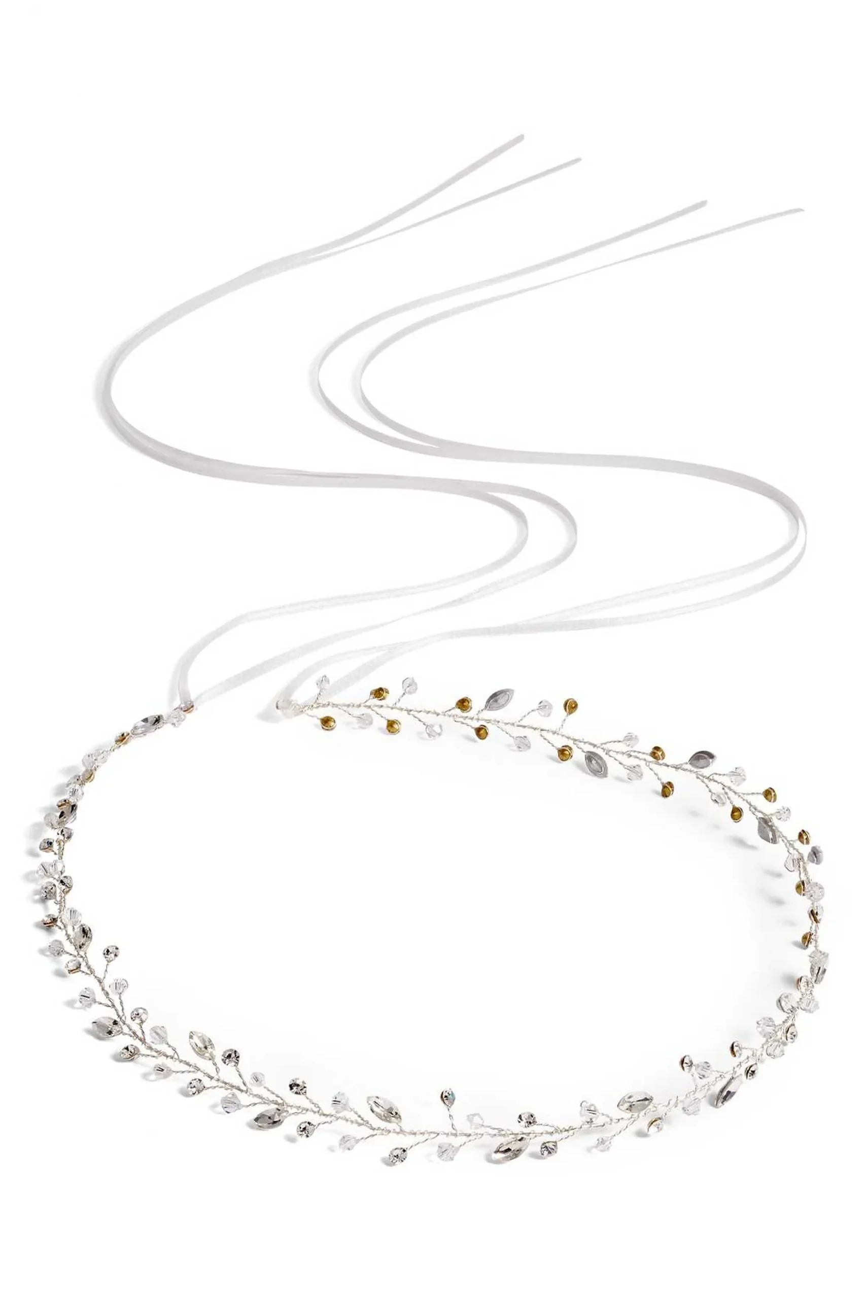 Norah Filigree Crystal Sash with Silk Ties