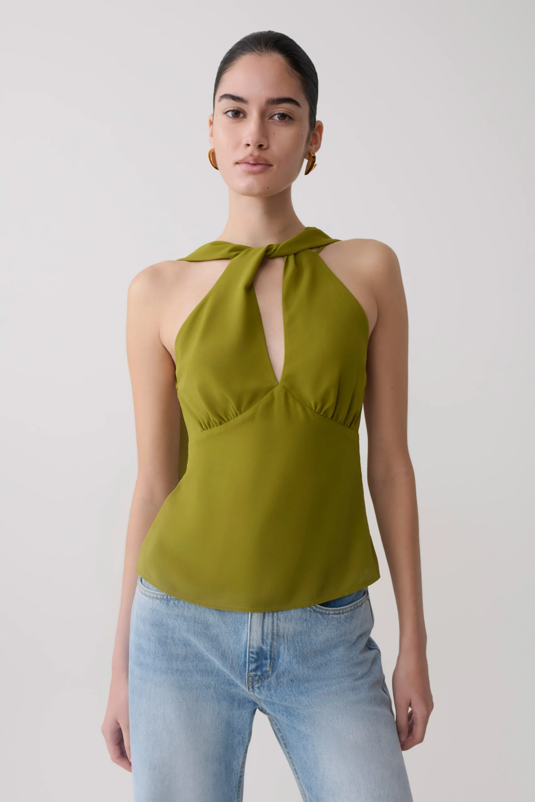 NoraHalter Chiffon Top - Olive